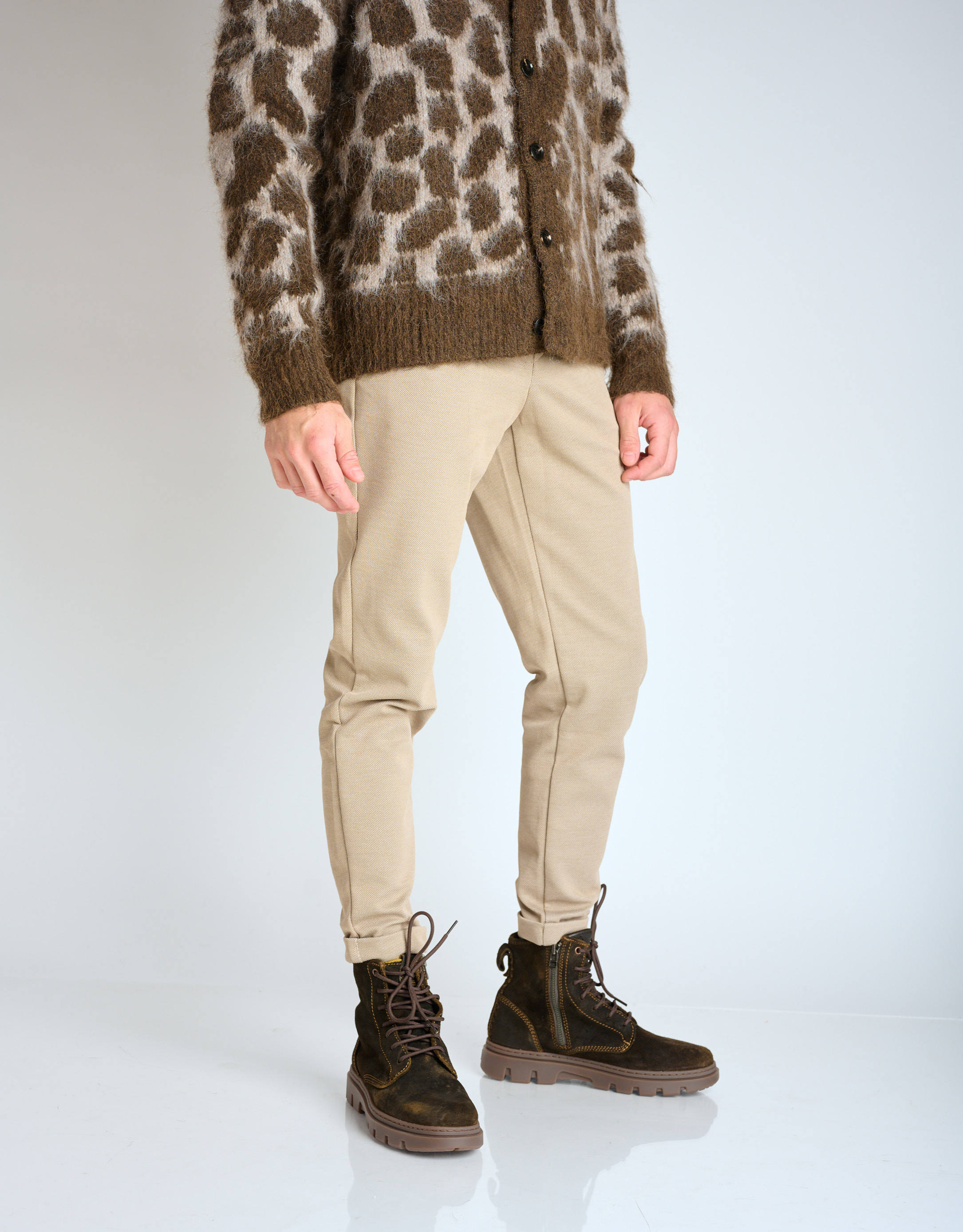 נעלי גברים - Satorisan - מגפונים עם שרוכים UNALOME - חום2