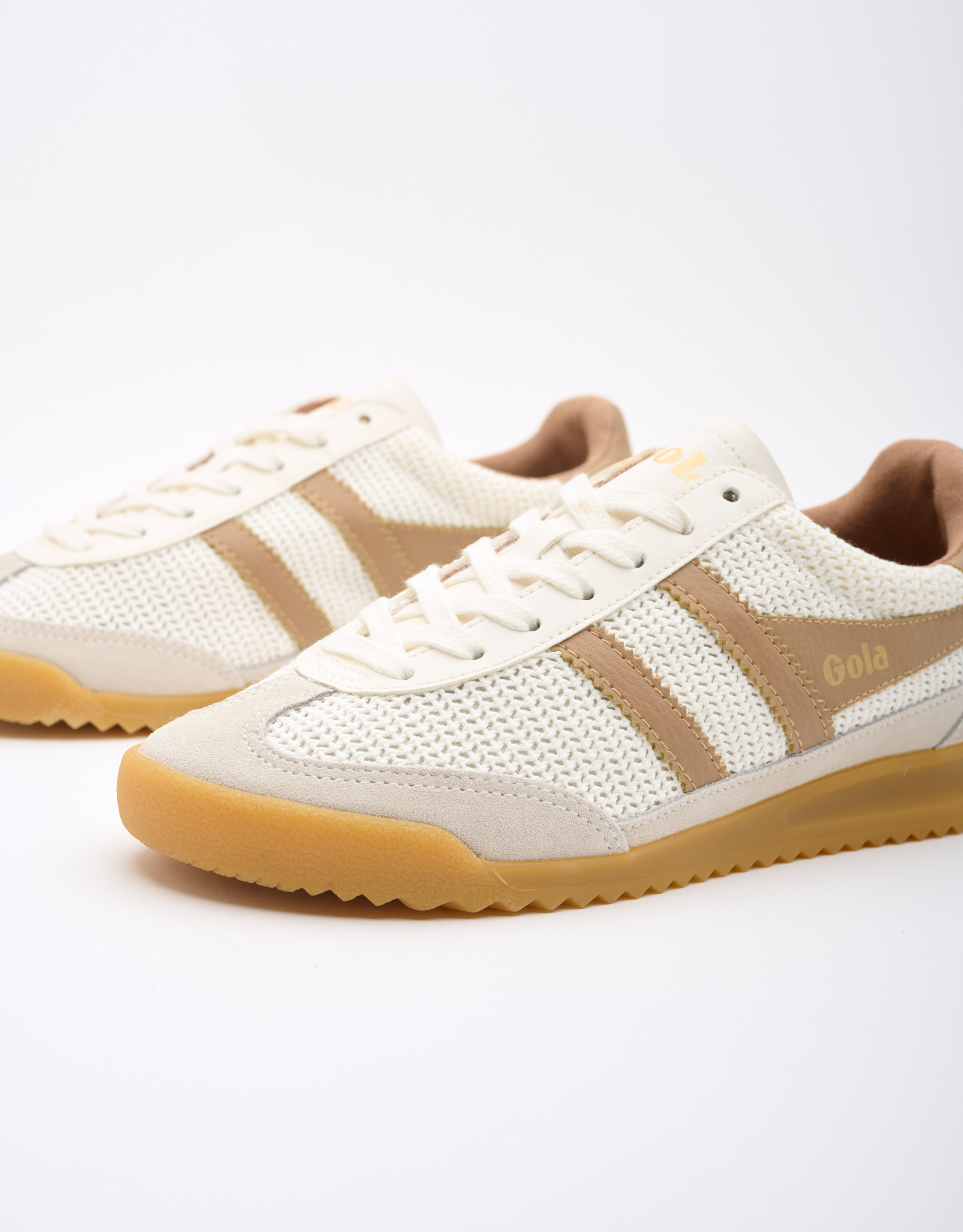 נעלי נשים - Gola - סניקרס TORNADO ZEPHYR - לבן   חום3