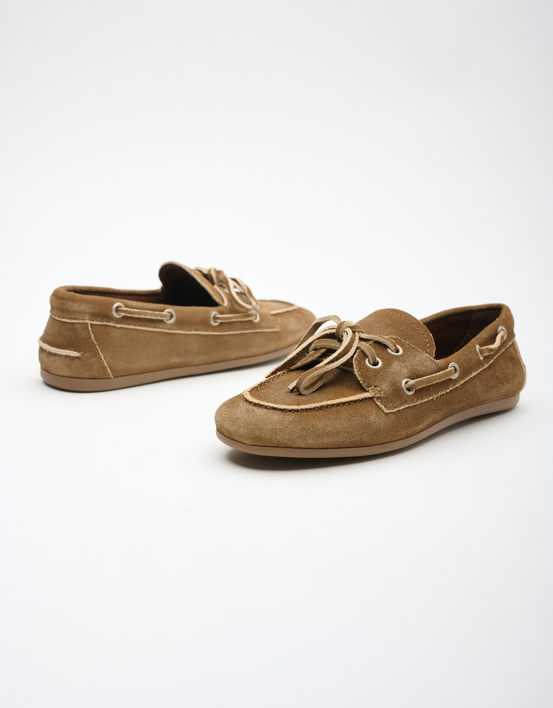 נעלי נשים - Jeffrey Campbell - נעלי מוקסין זמש BOAST - חום2