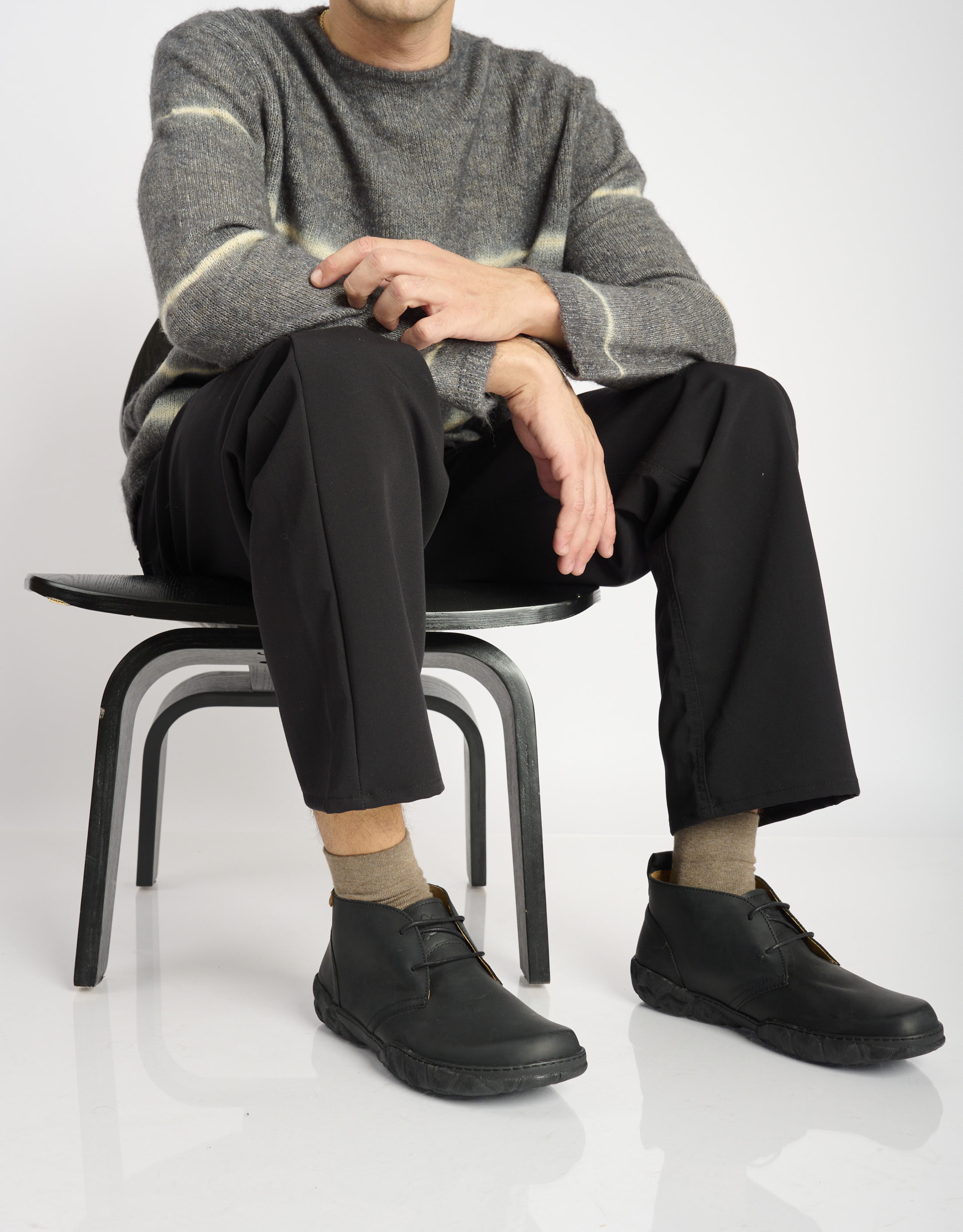 נעלי גברים - El Naturalista - נעלי עור גבוהות TURTLE - שחור1