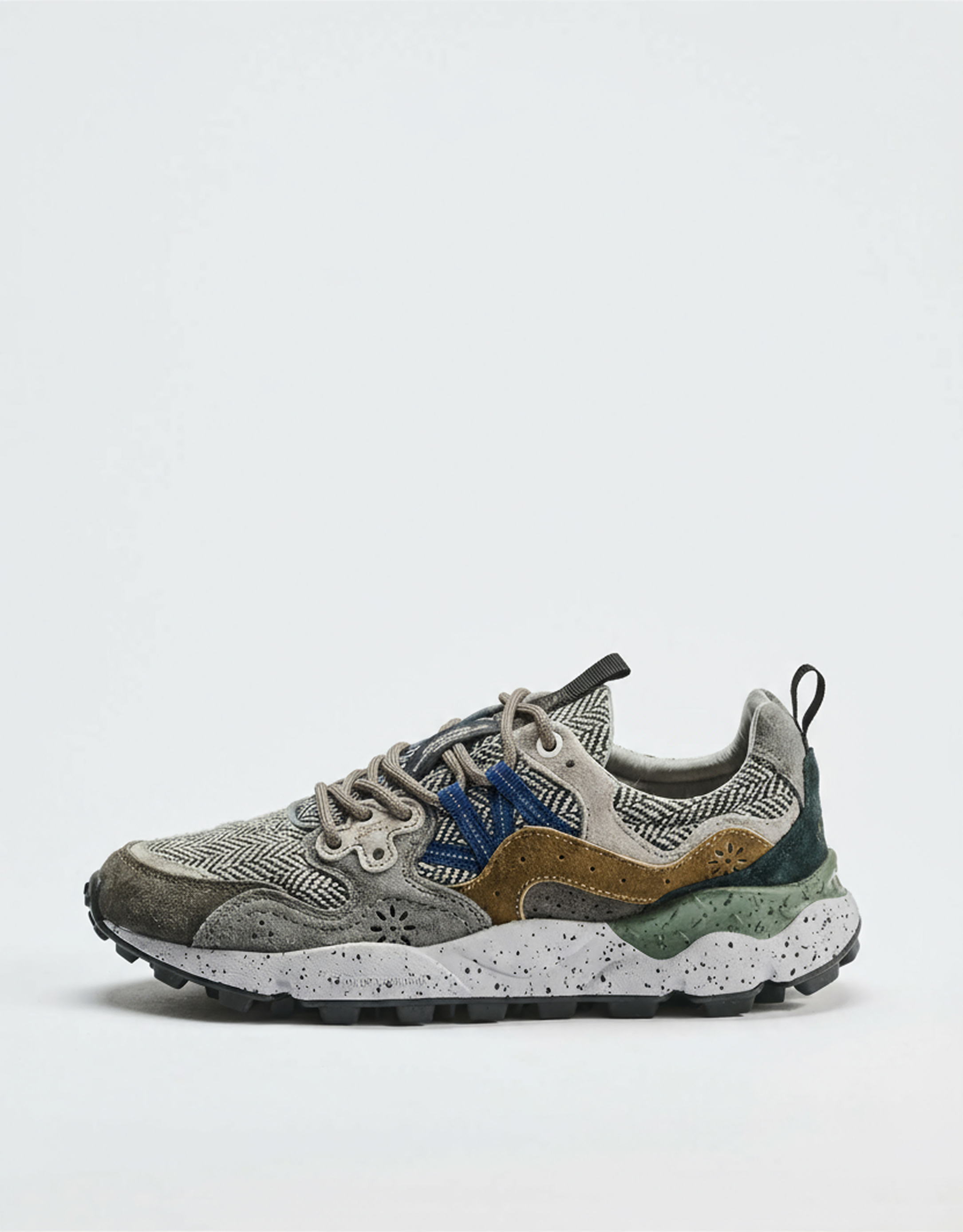 נעלי גברים - Flower Mountain - סניקרס עור וצמר YAMANO - אפור3