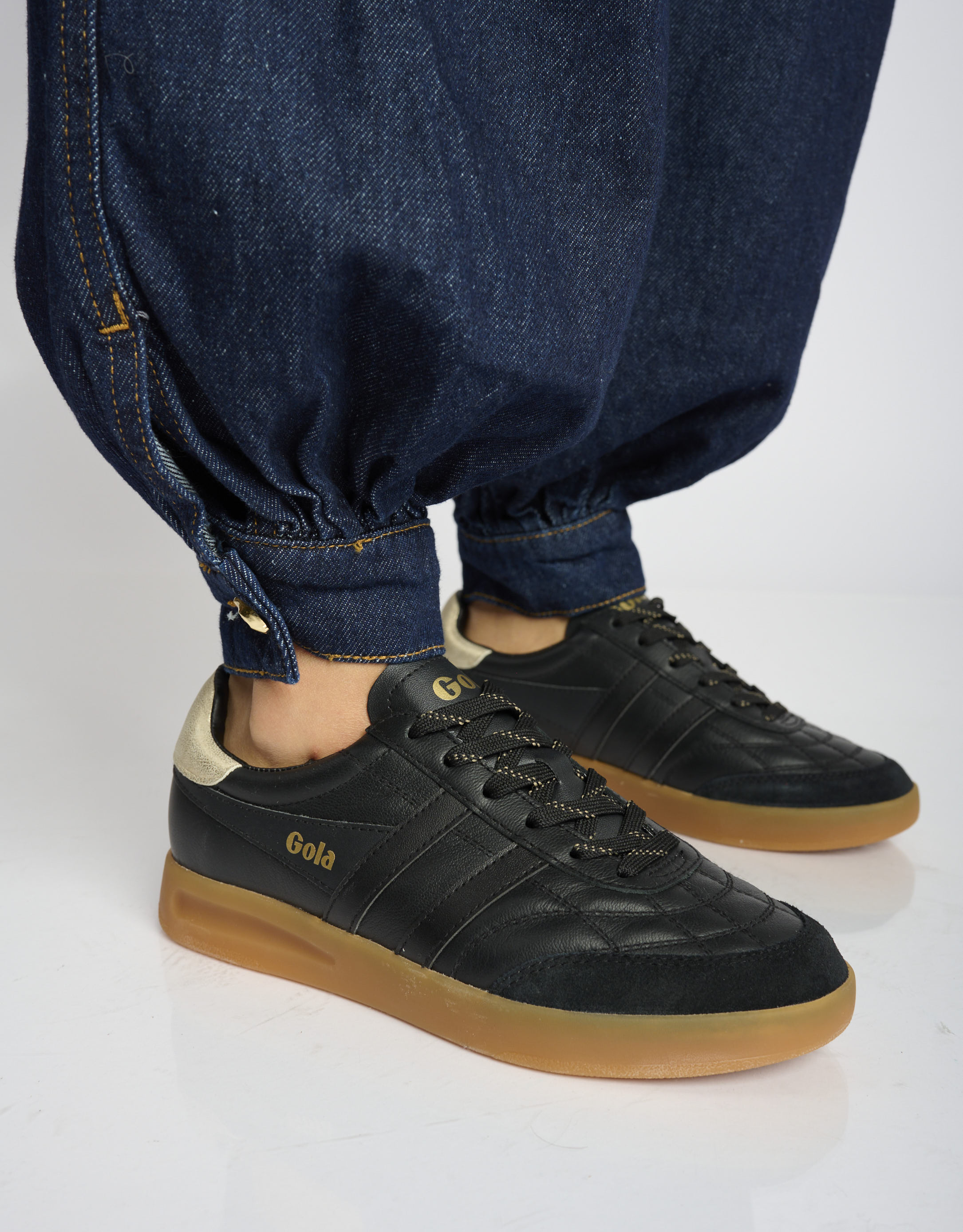 נעלי נשים - Gola - סניקרס עור STADIA - שחור3