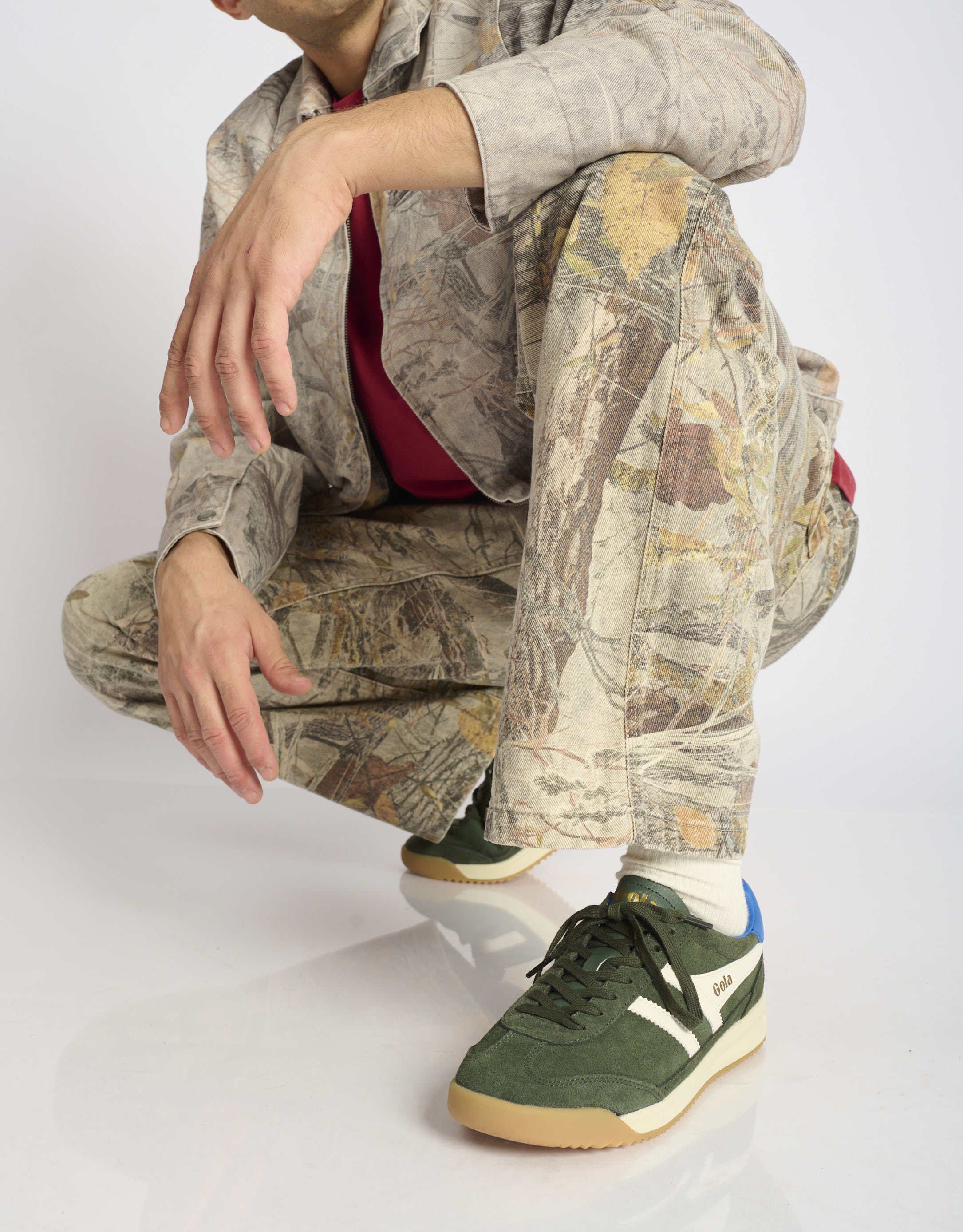 נעלי גברים - Gola - סניקרס זמש TORNADO 88 - ירוק1