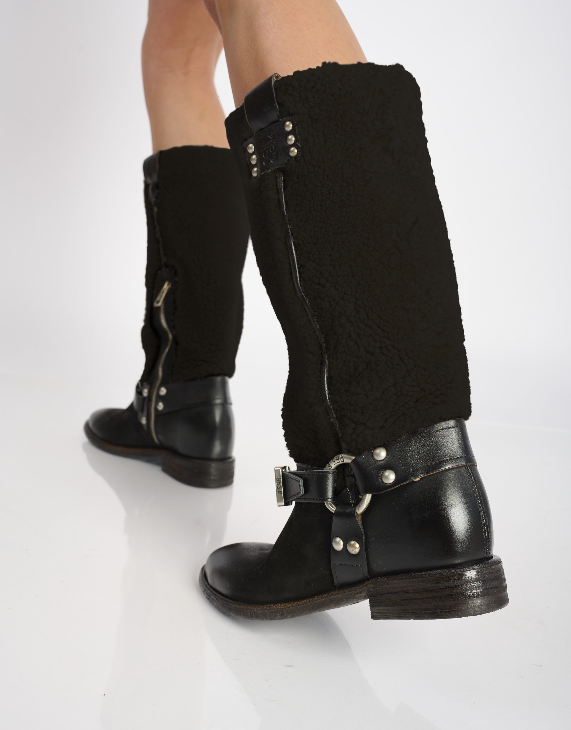 נעלי נשים - A.S. 98 - מגפיים עם פרווה ISOLA - שחור4