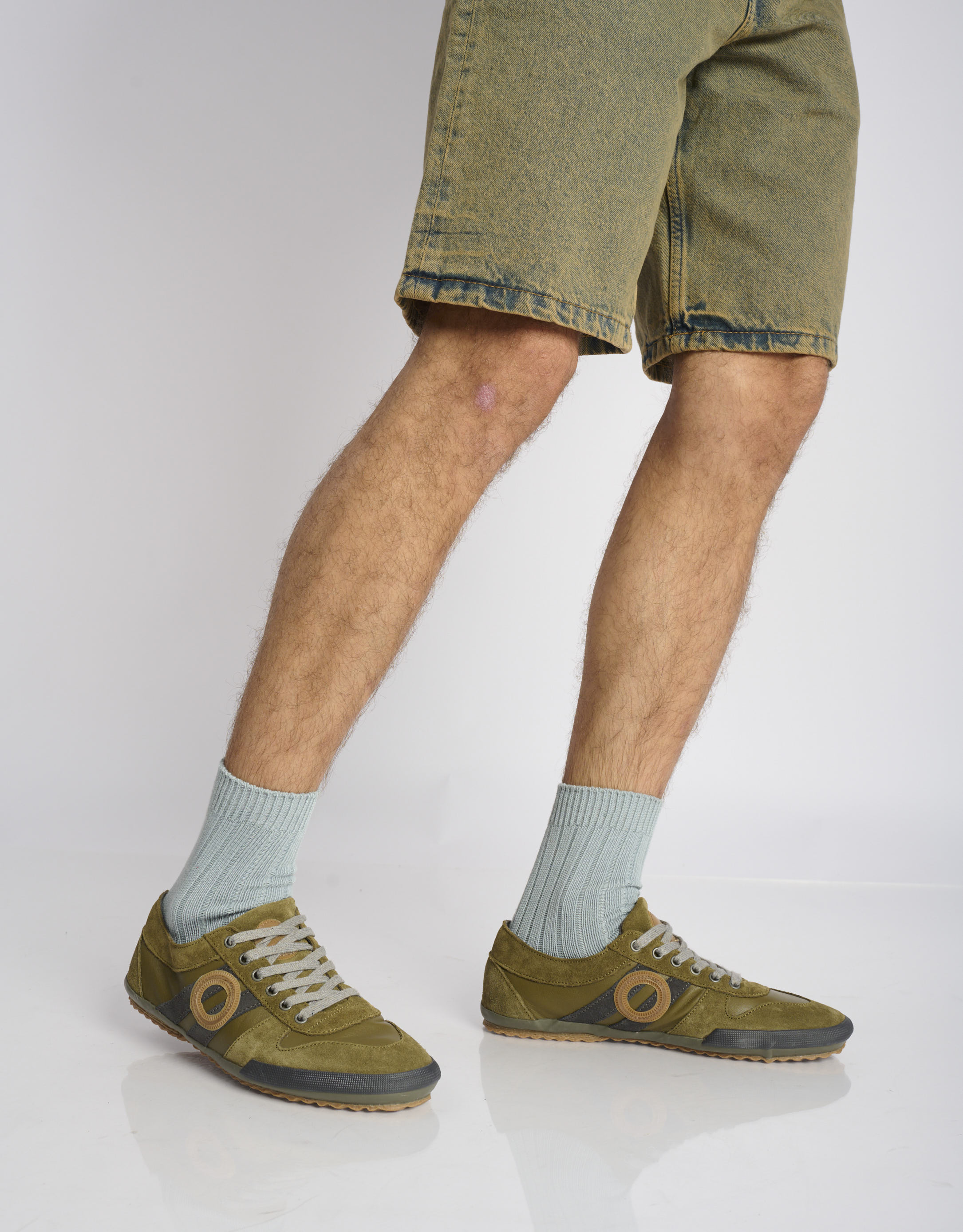 נעלי גברים - Aro - סניקרס עור IDO - ירוק1