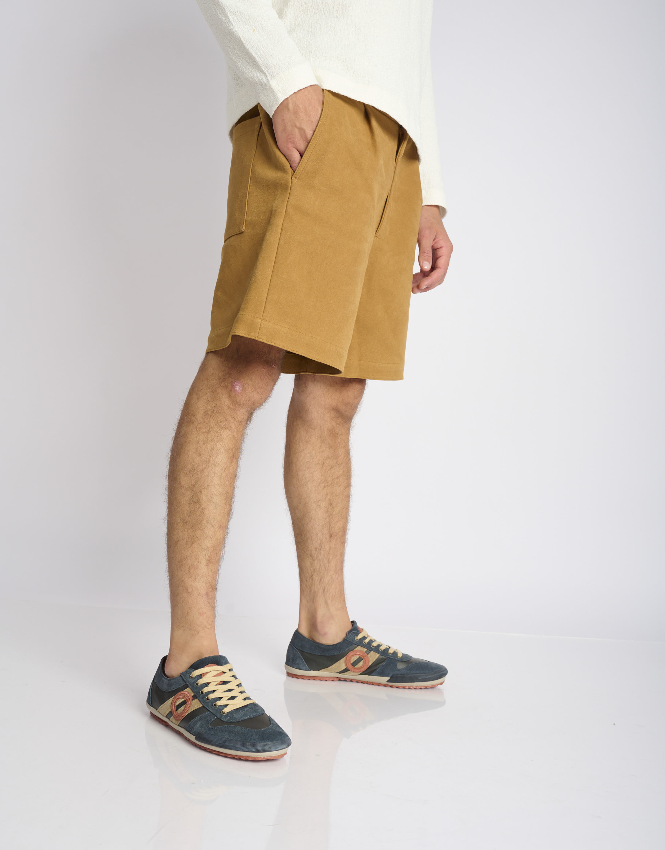 נעלי גברים - Aro - סניקרס עור IDO - כחול2