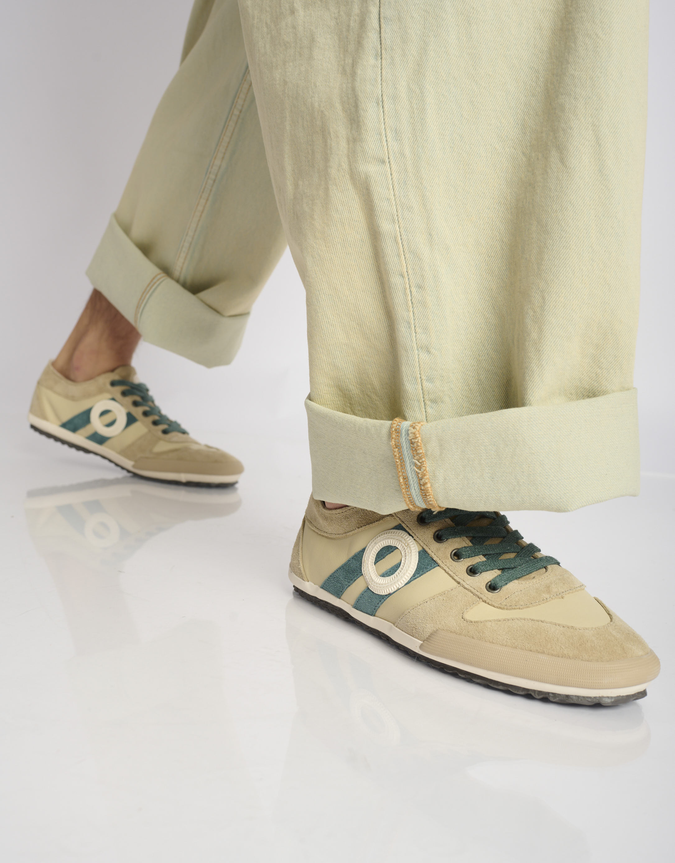 נעלי גברים - Aro - סניקרס עור IDO - אבן3