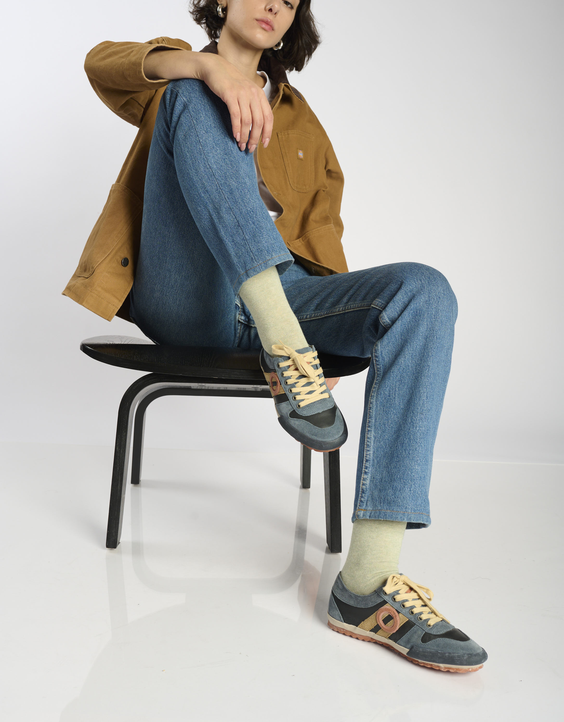 נעלי נשים - Aro - סניקרס נמוכות מעור IDO - כחול1