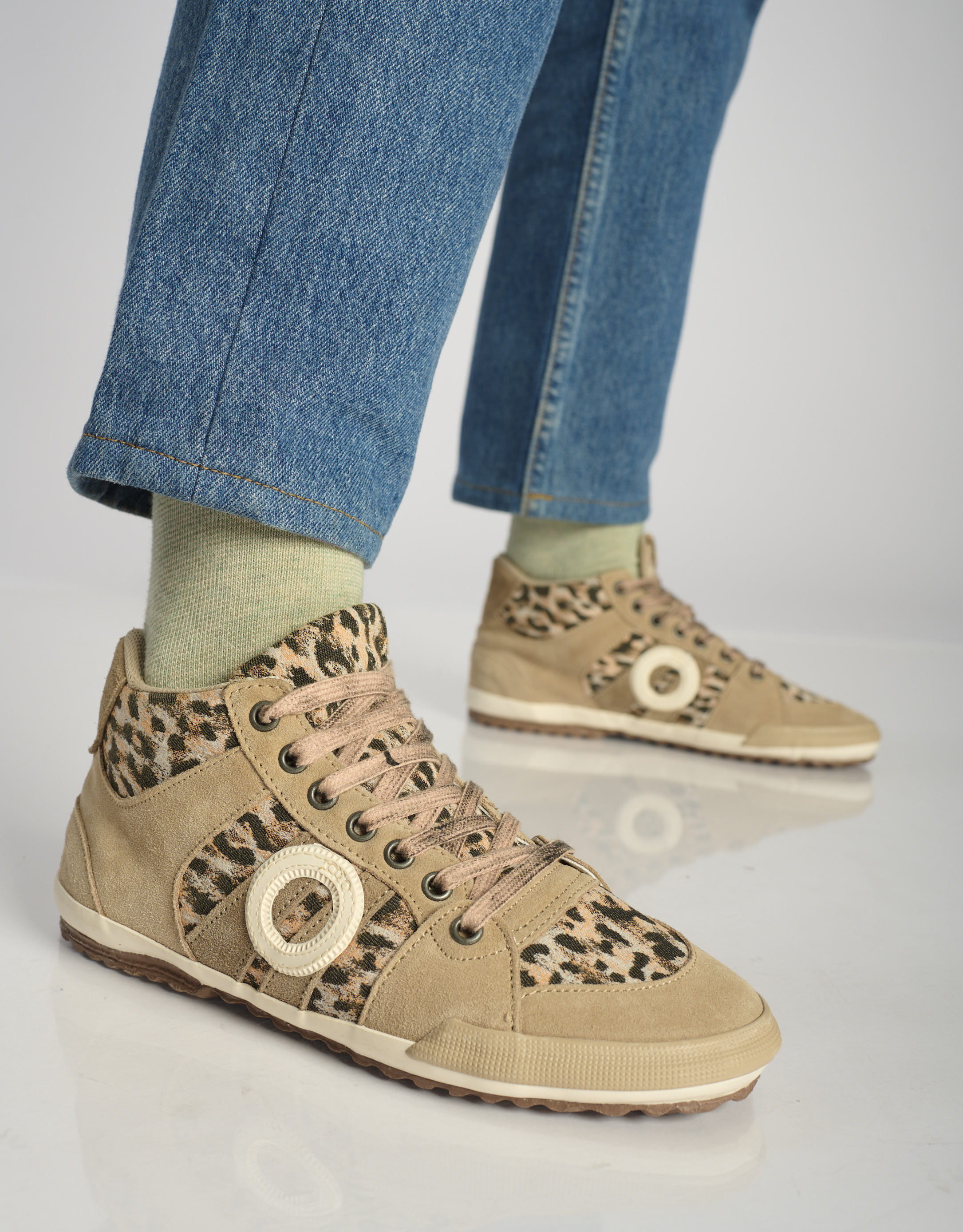 נעלי נשים - Aro - סניקרס גבוהות מנומרות IDO - בז'3