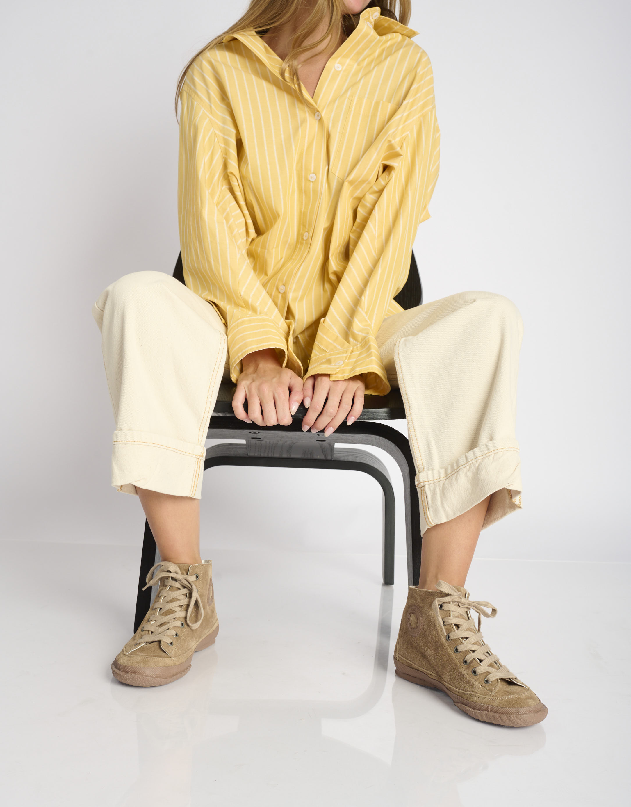 נעלי נשים - Aro - סניקרס עור גבוהות WILLY - חום בהיר3