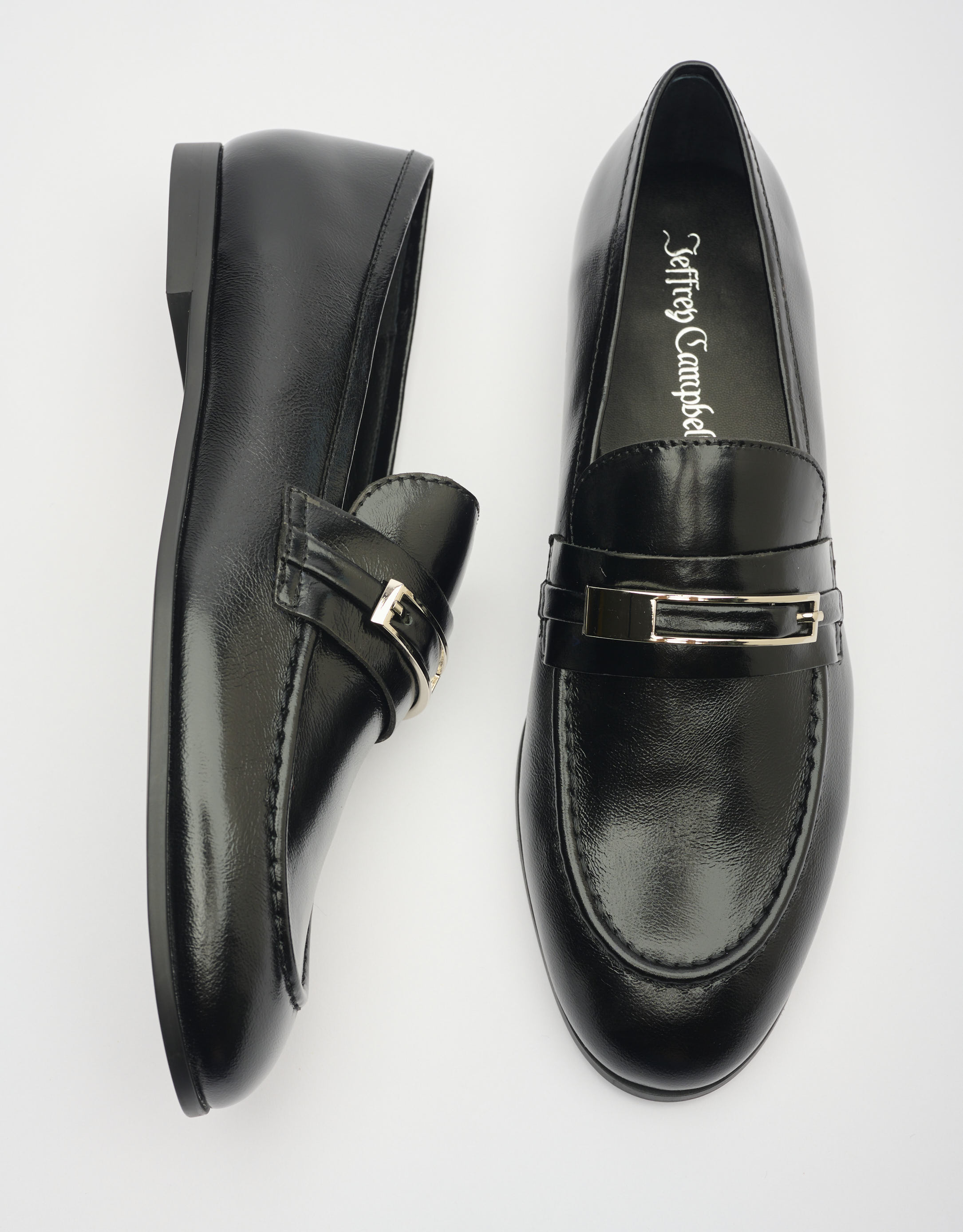 נעלי נשים - Jeffrey Campbell - מוקסינים מעור LOAFED - שחור2