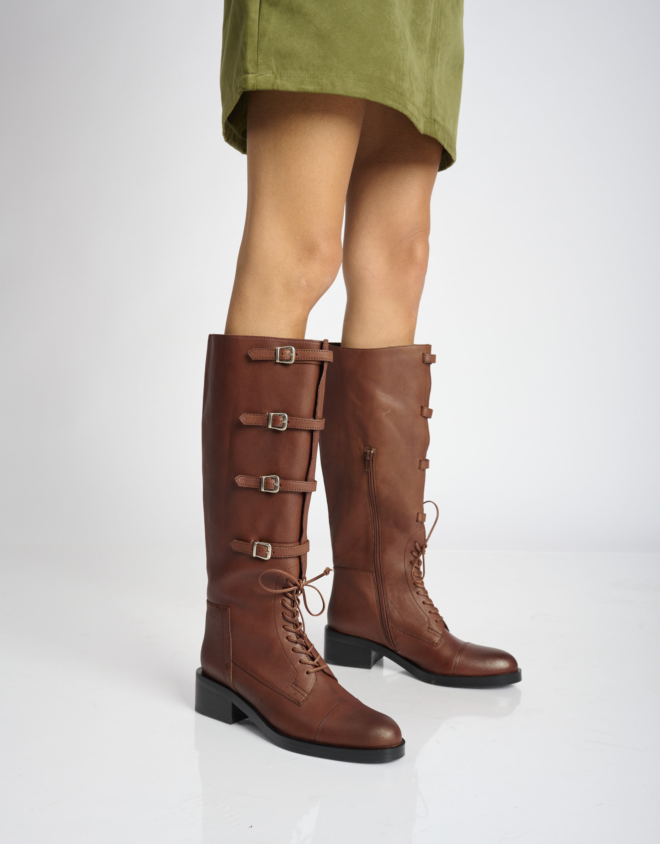 נעלי נשים - Jeffrey Campbell - מגפיים SHAMBLE - חום1