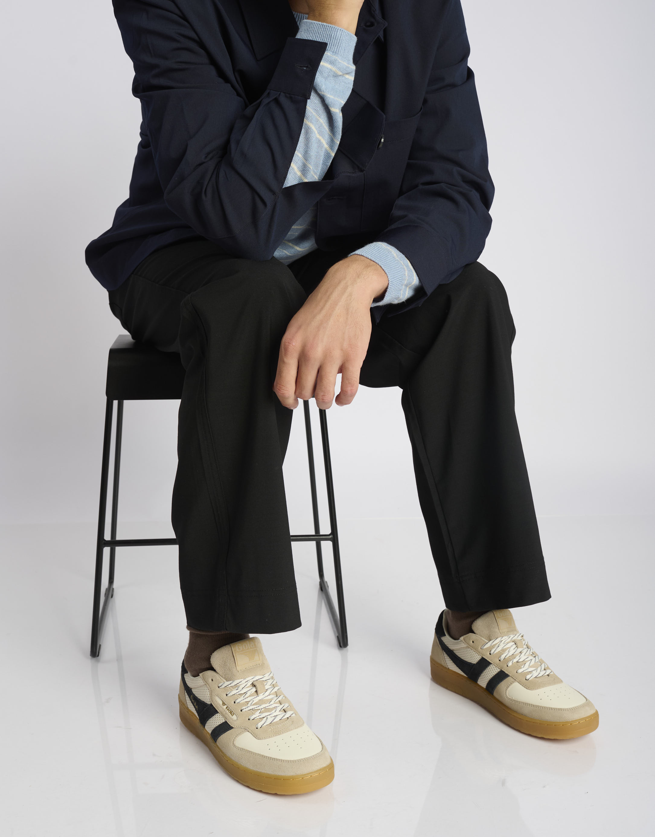 נעלי גברים - Gola - סניקרס בד וזמש HAWK 83 - לבן   שחור1