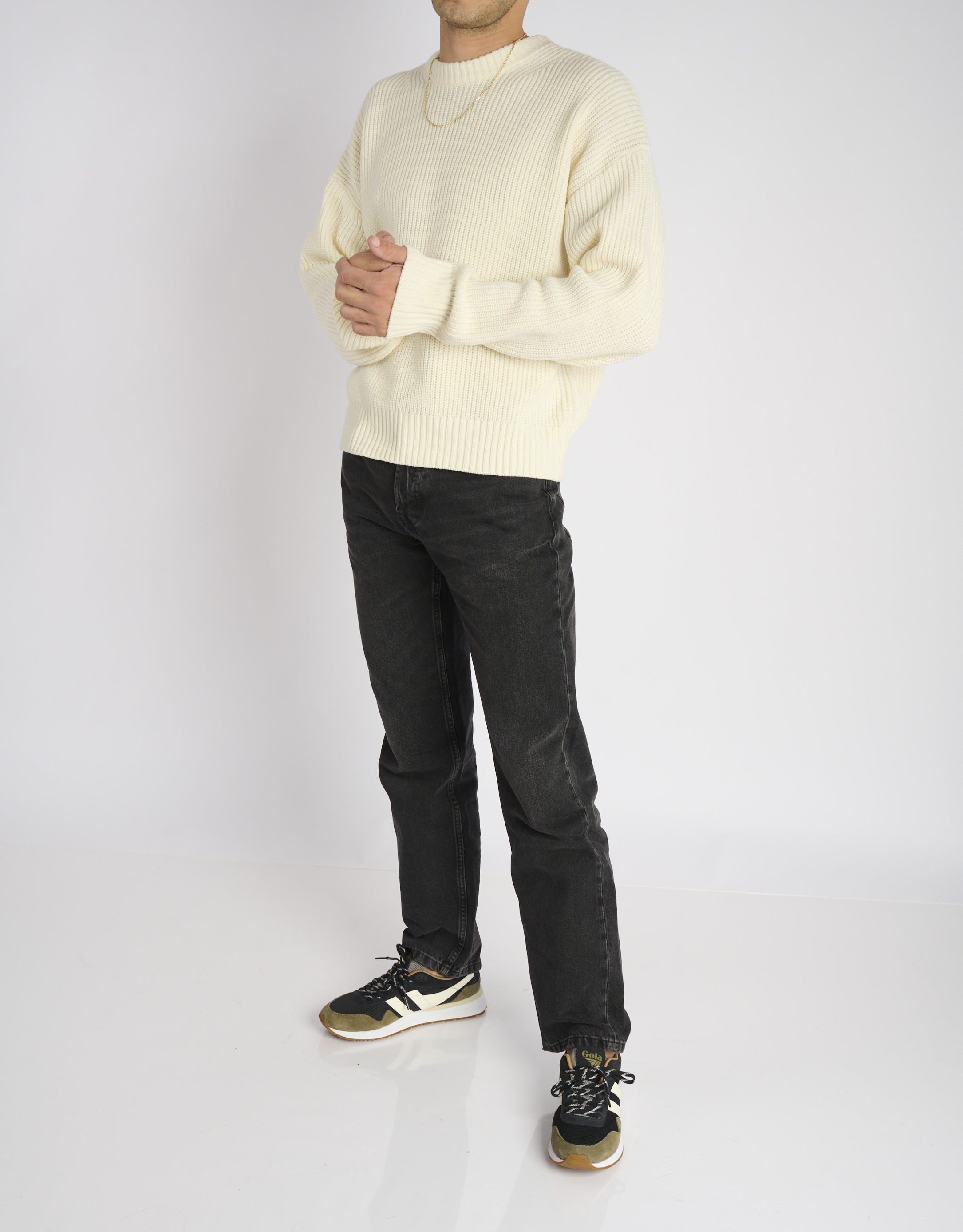 נעלי גברים - Gola - סניקרס בד וזמש DELTA - שחור2