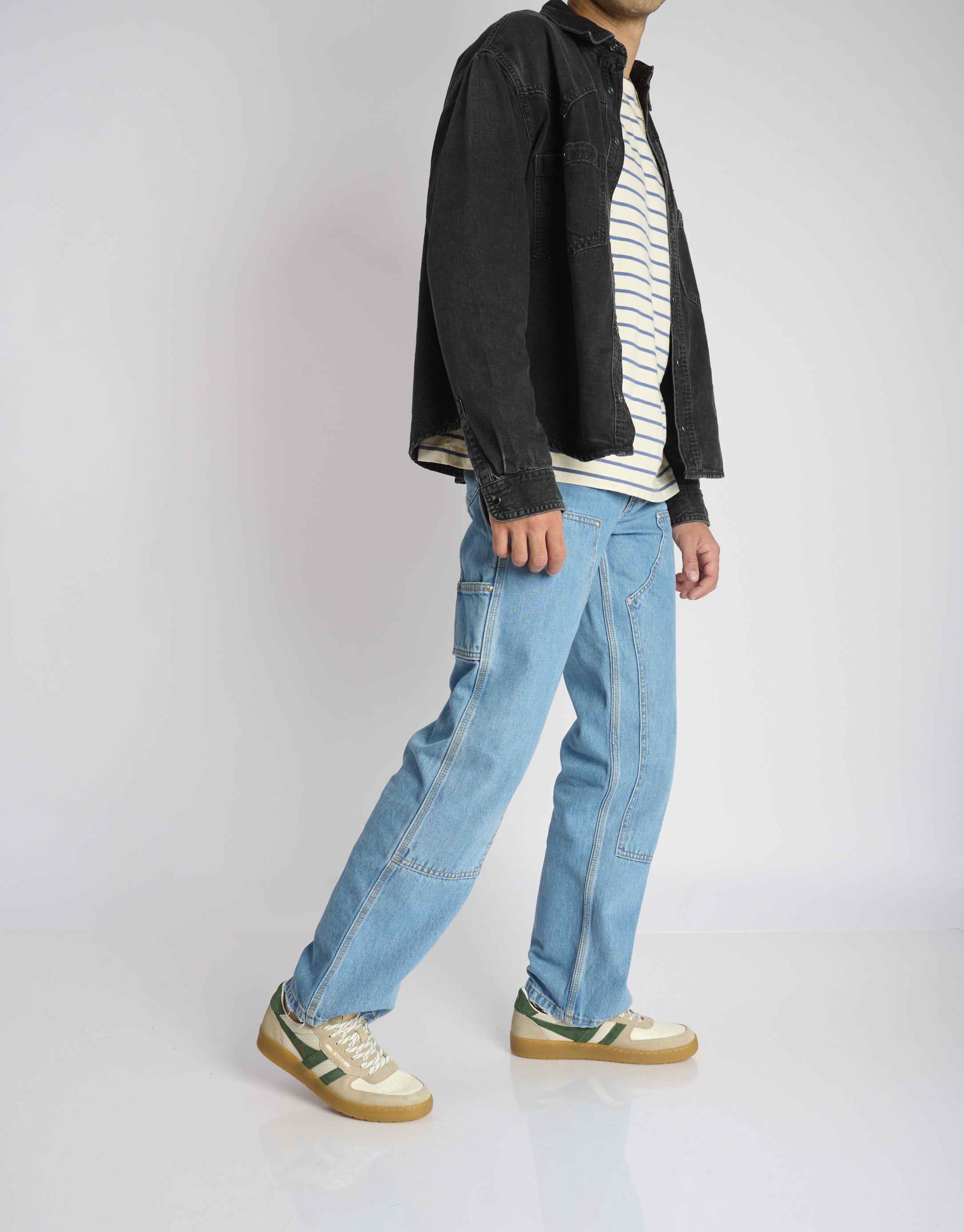 נעלי גברים - Gola - סניקרס בד וזמש HAWK 83 - לבן   ירוק2