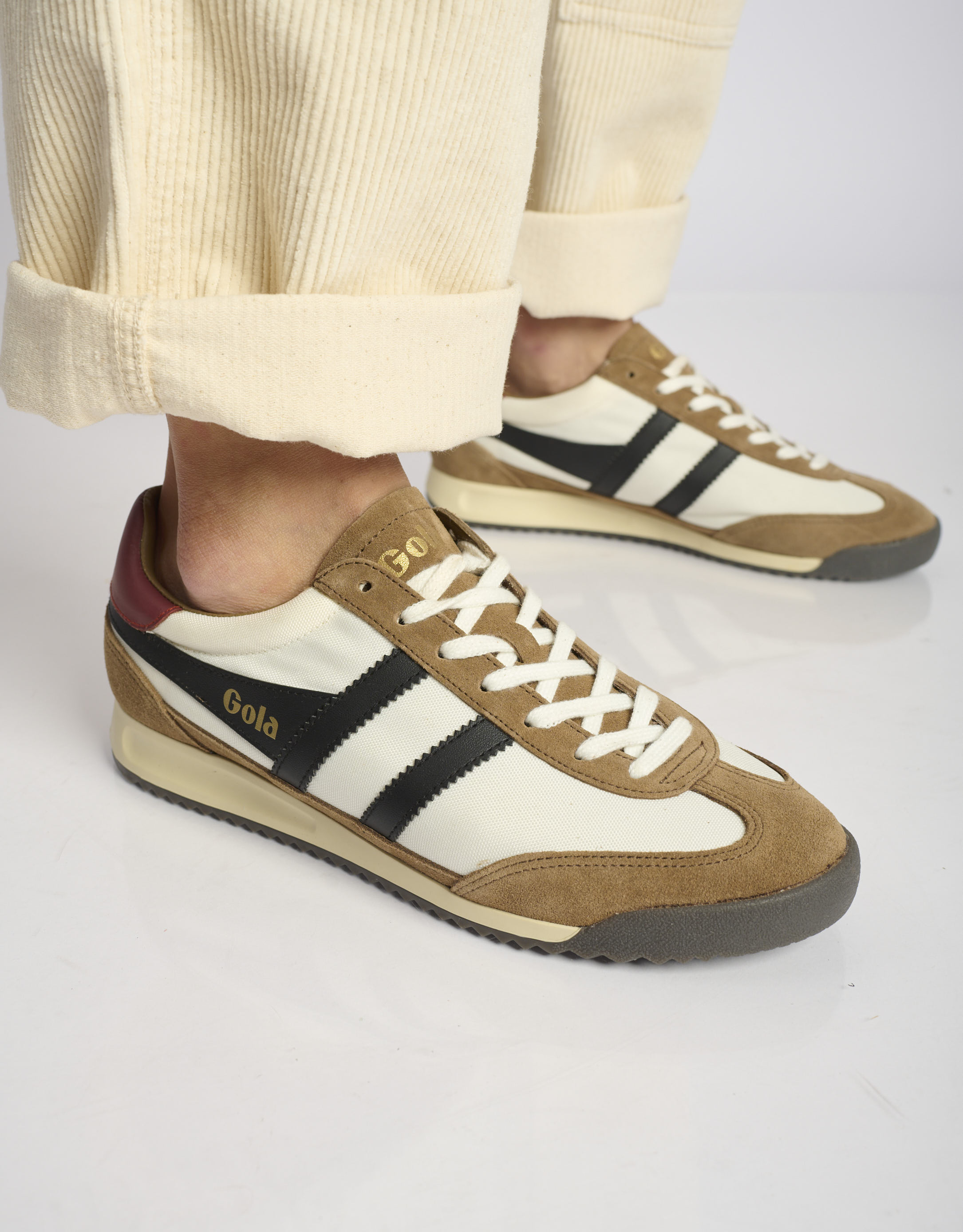 נעלי גברים - Gola - סניקרס TORNADO - לבן   חום3