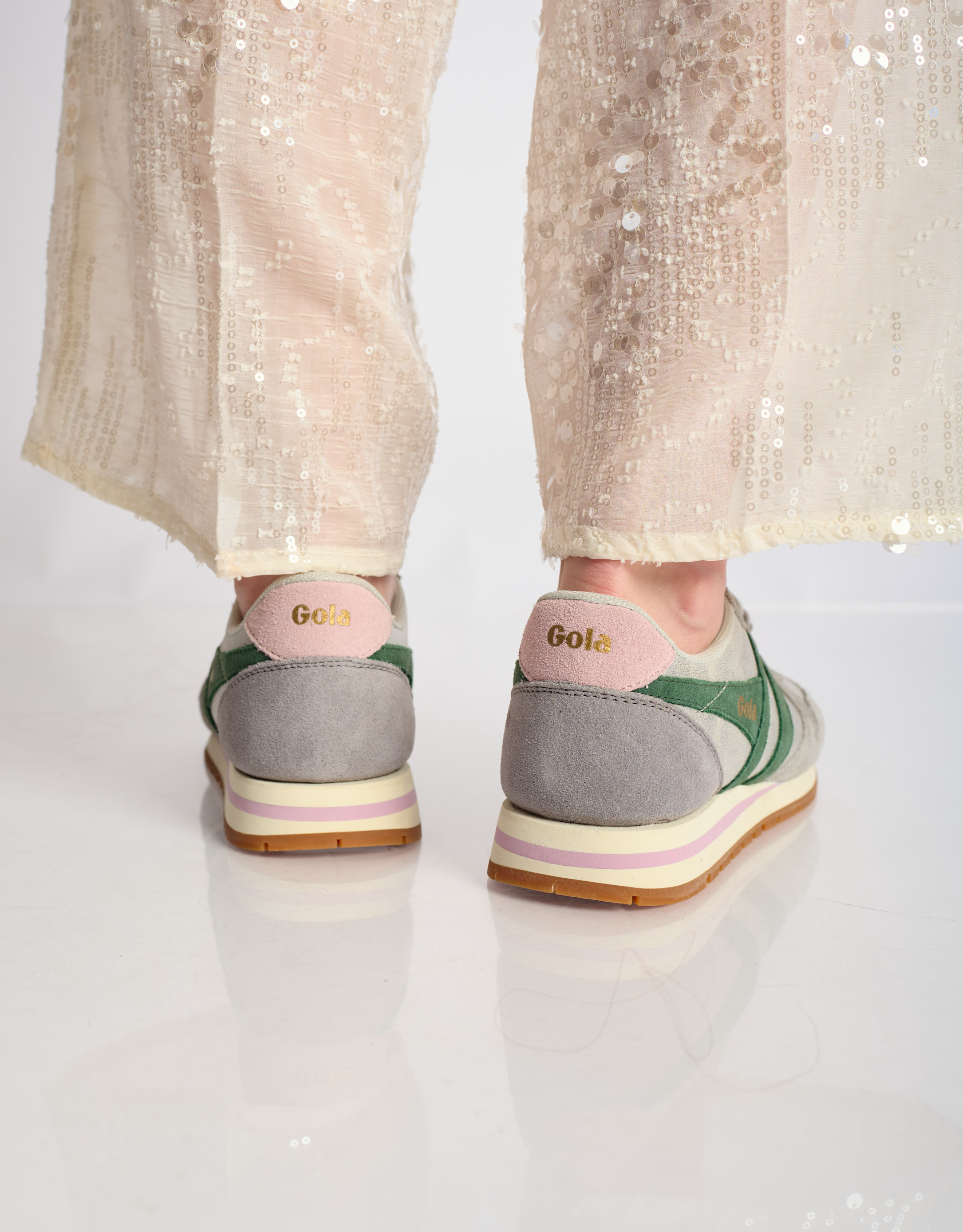 נעלי נשים - Gola - סניקרס DAYTONA BLAZE - כסף   ירוק4