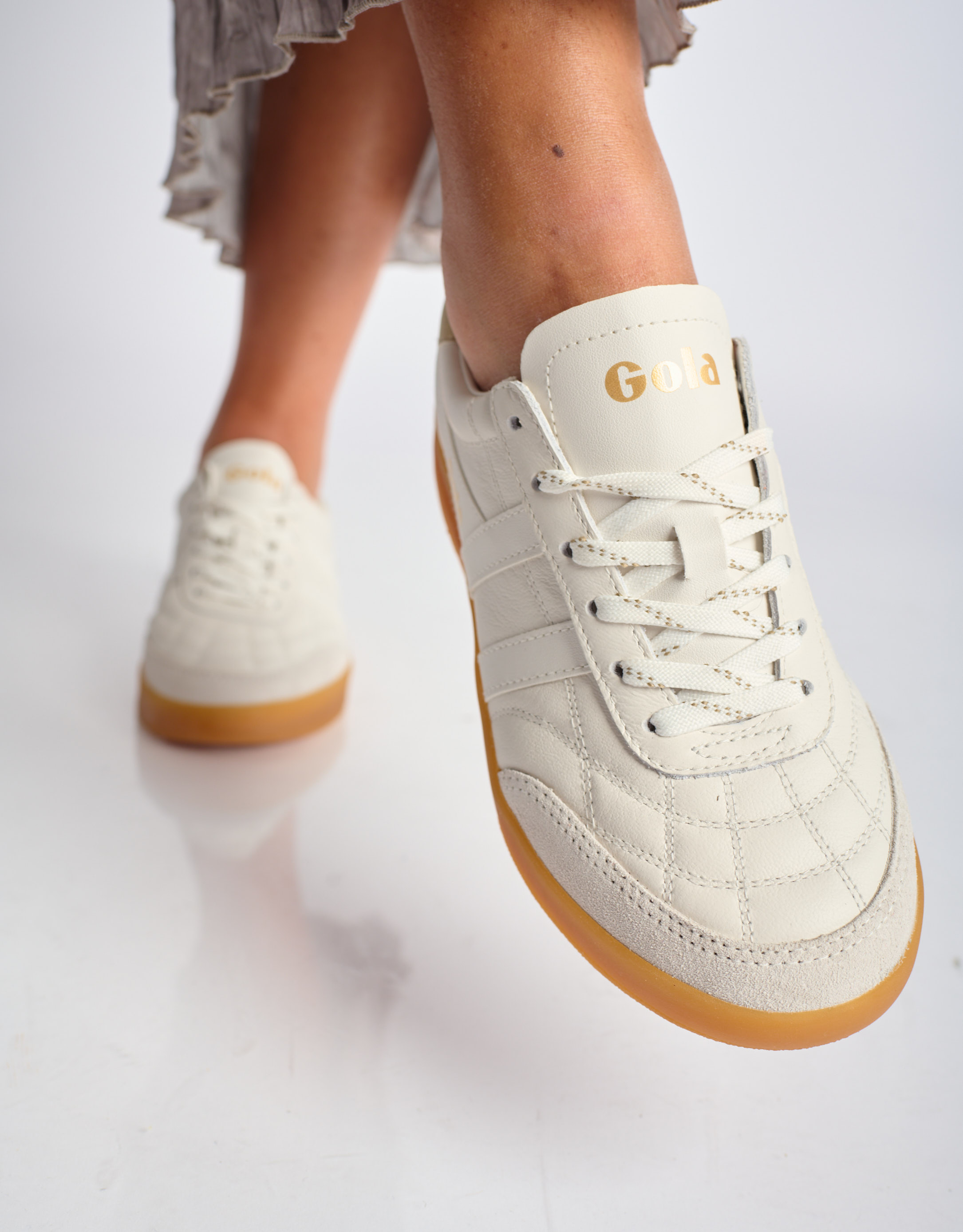נעלי נשים - Gola - סניקרס עור STADIA - לבן1