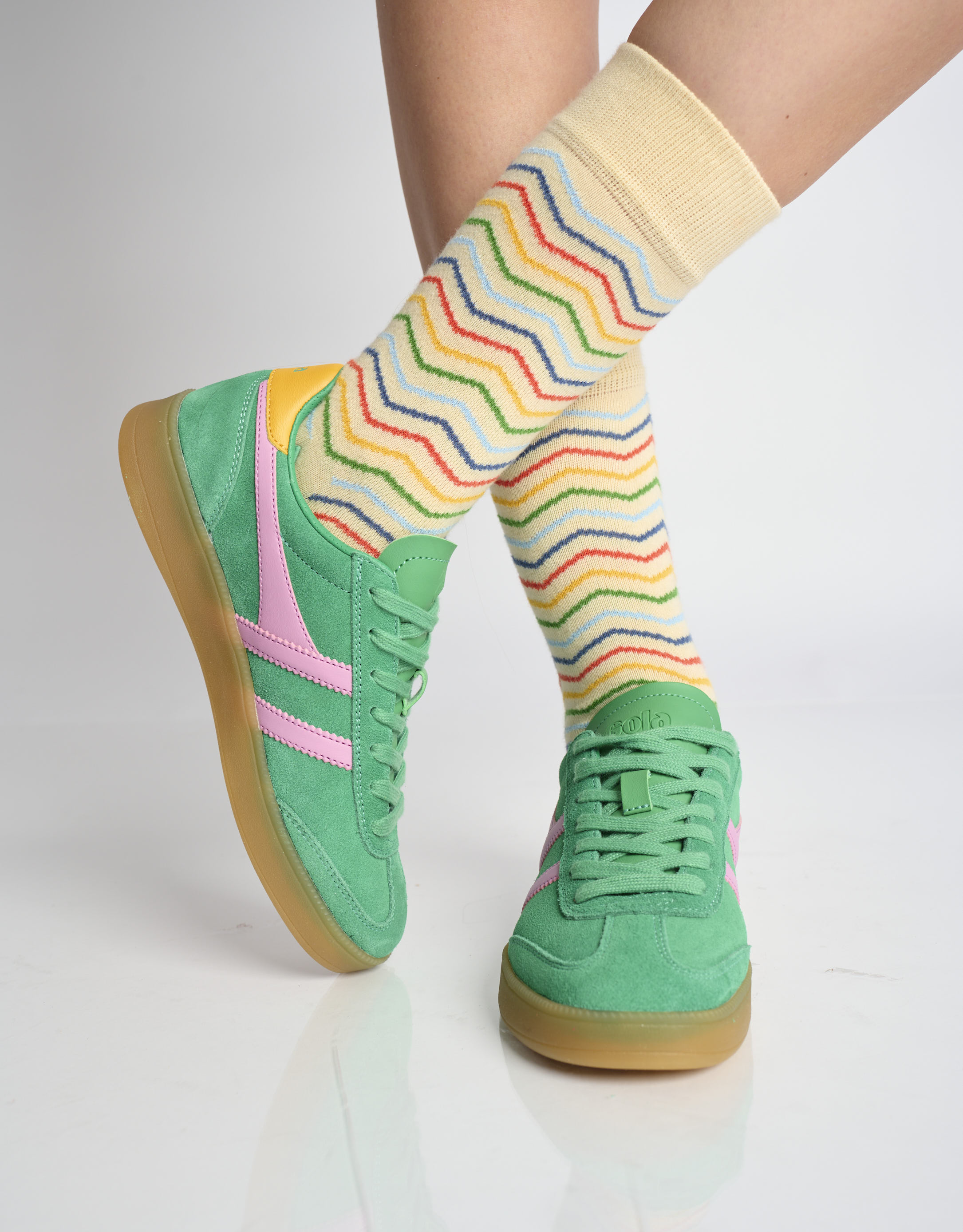 נעלי נשים - Gola - סניקס זמש צבעוני VIPER - ירוק2