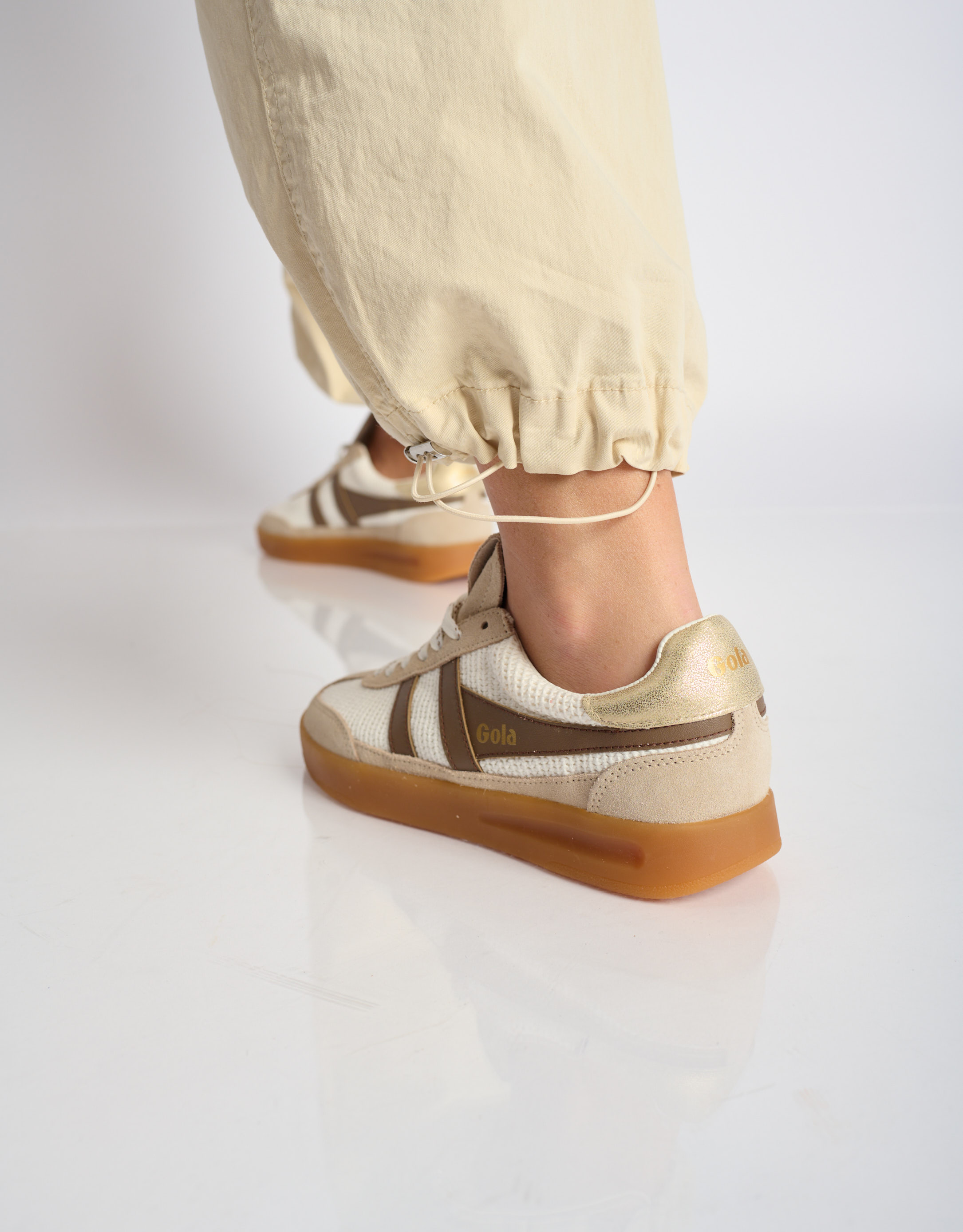 נעלי נשים - Gola - סניקרס  CYCLONE ZEPHIR - בז'   לבן3