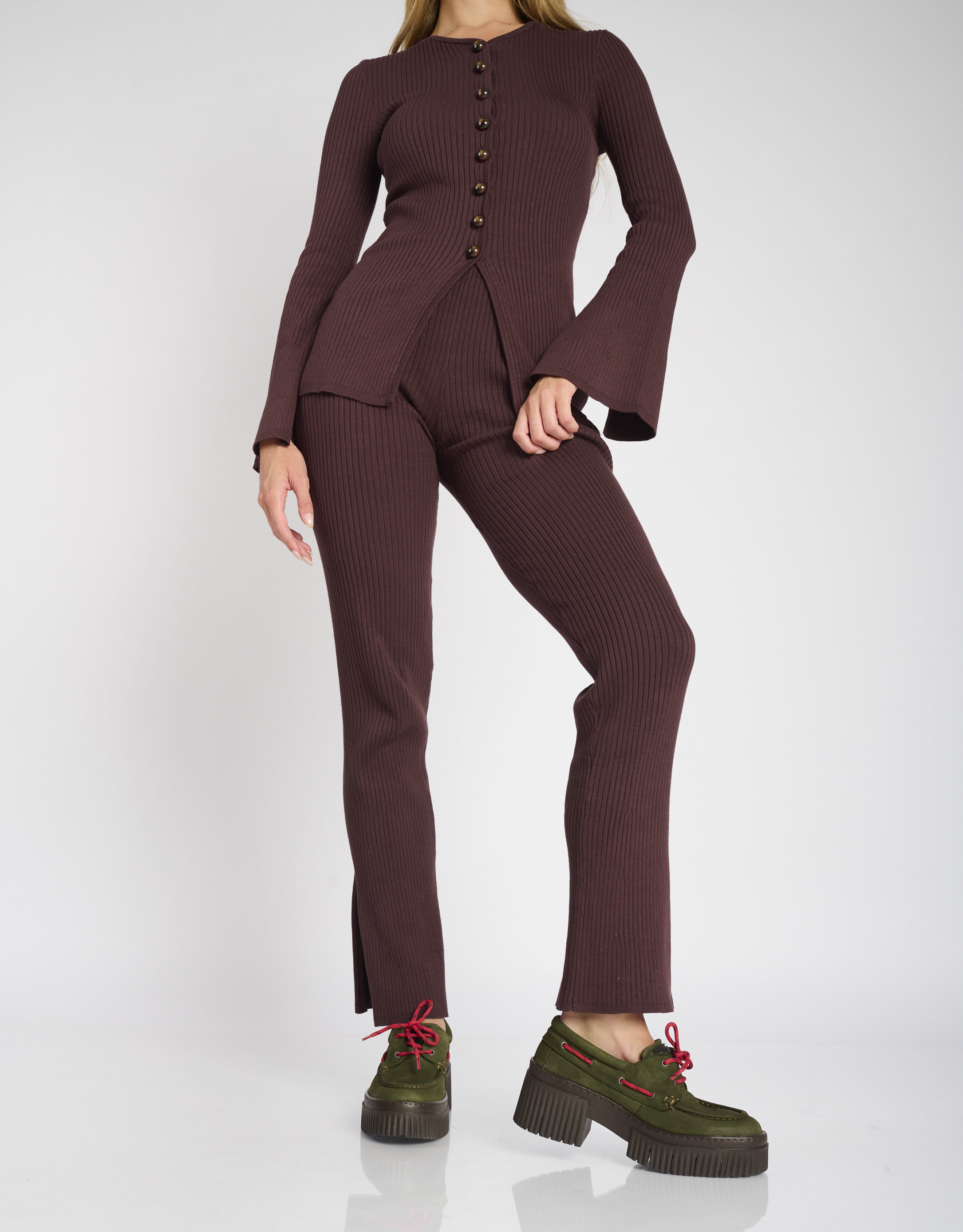 נעלי נשים - Art - נעלי מוקסין עם שרוך YORK - חאקי2