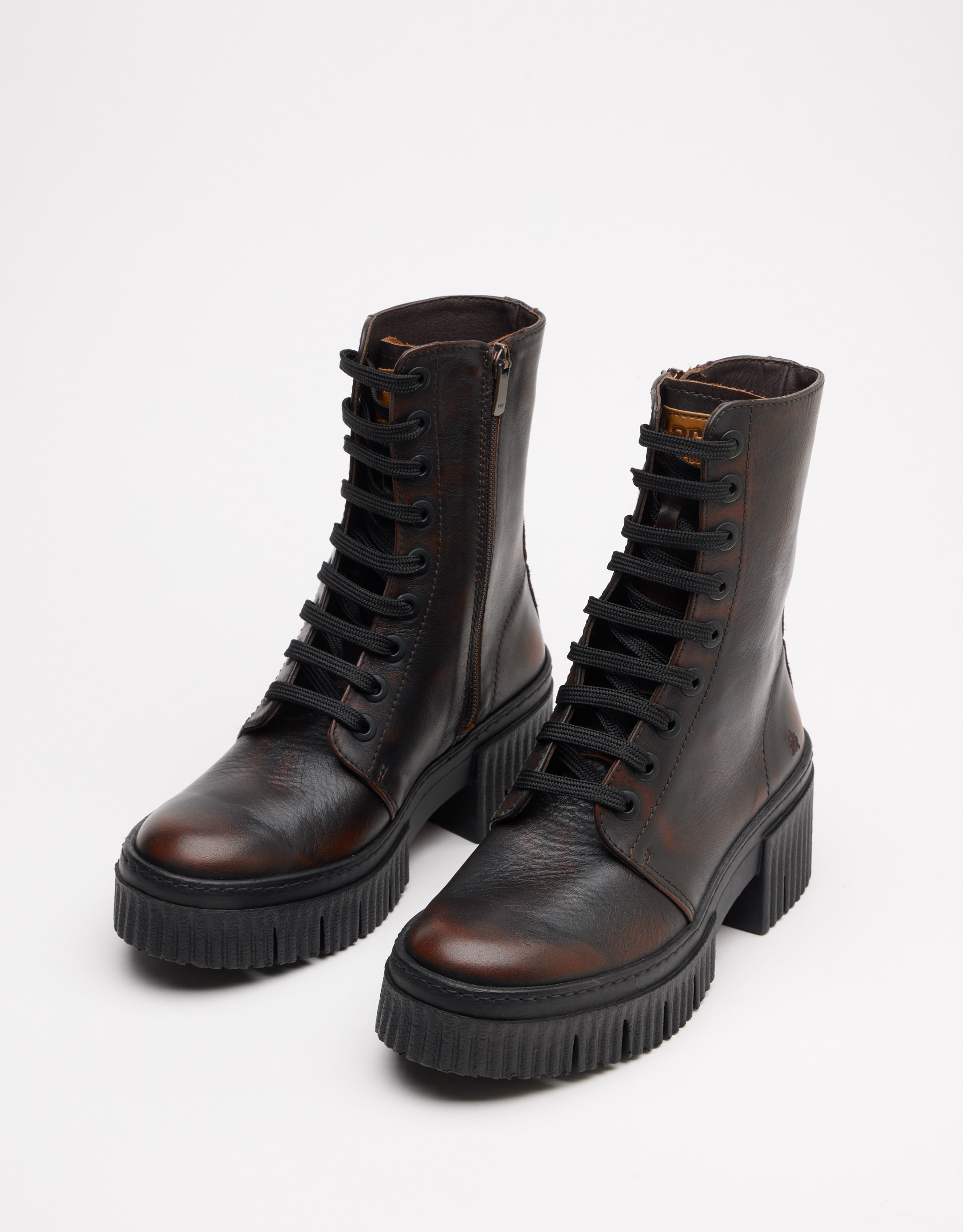 נעלי נשים - Art - מגפונים עם שרוכים YORK - חום2