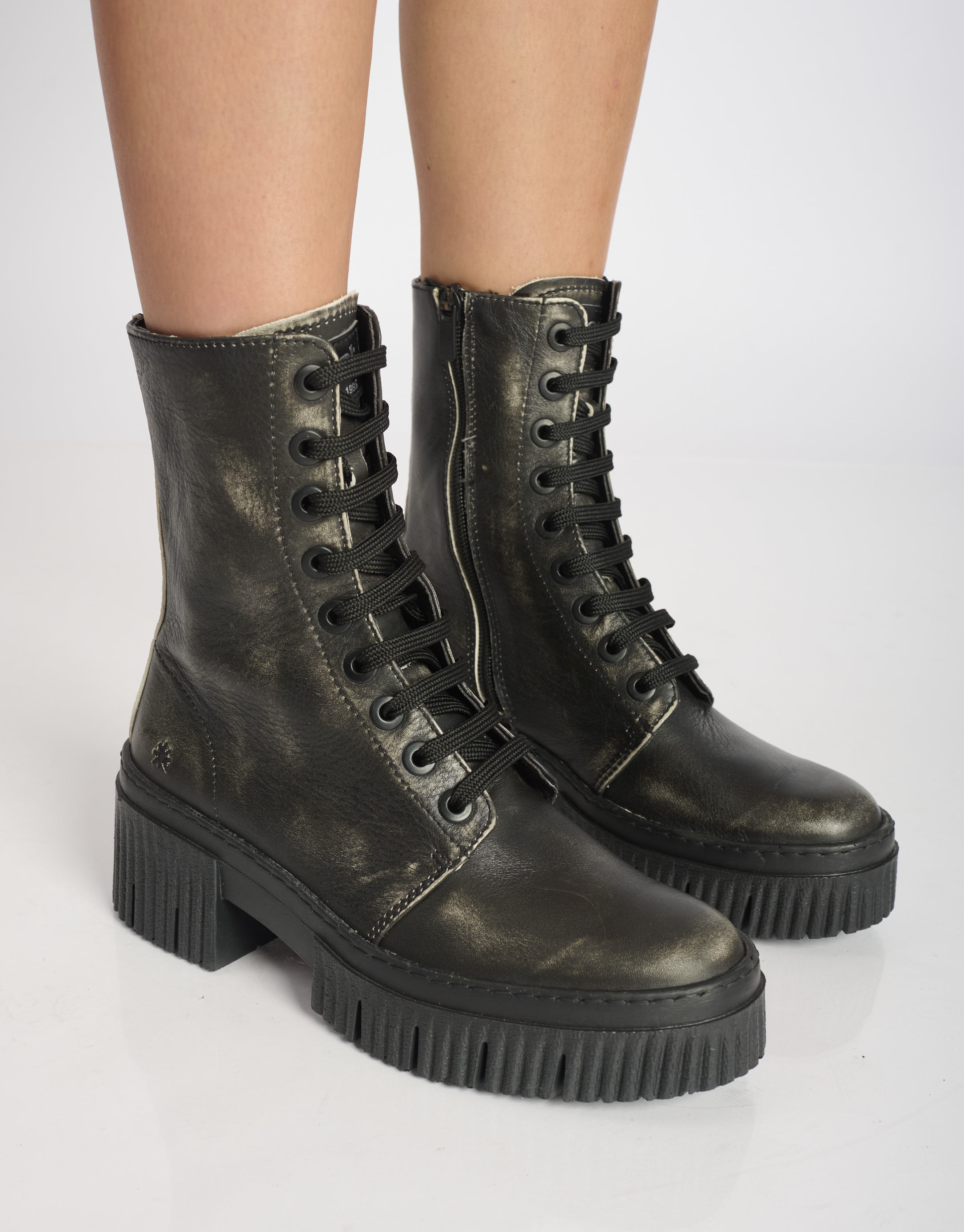 נעלי נשים - Art - מגפונים עם שרוכים YORK - שחור מיוחד3