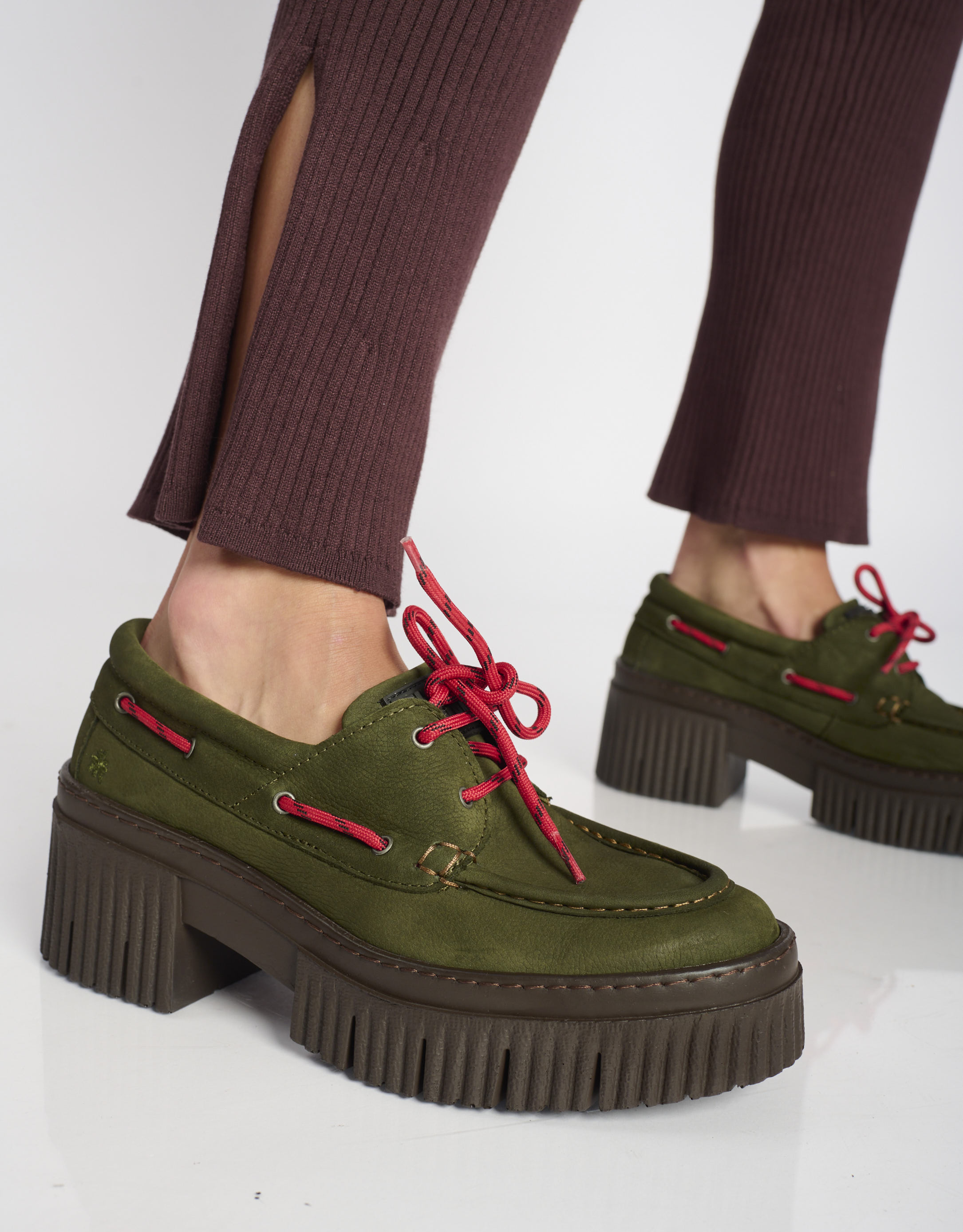 נעלי נשים - Art - נעלי מוקסין עם שרוך YORK - חאקי3