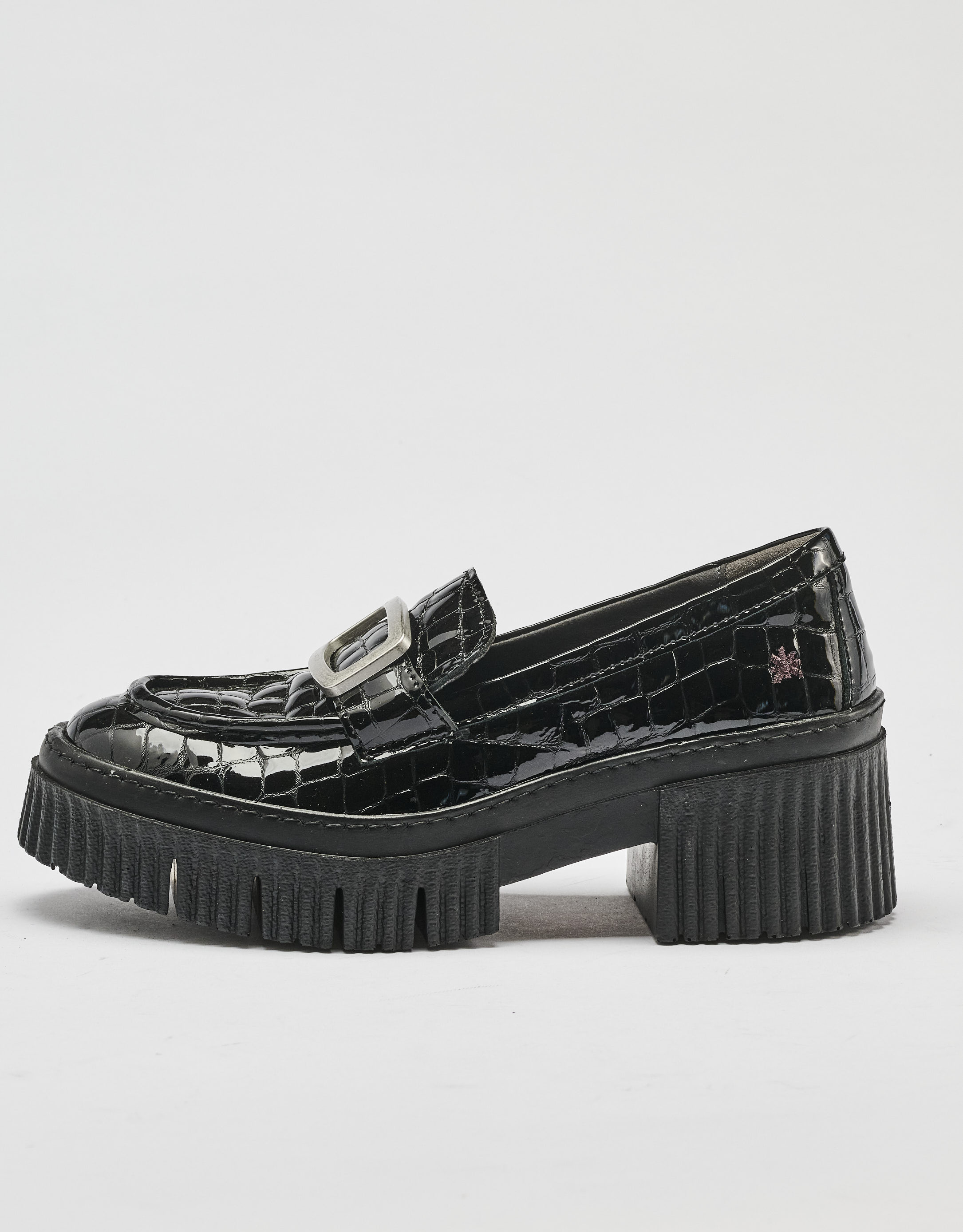 נעלי נשים - Art - נעלי מוקסין עם אבזם YORK - שחור4