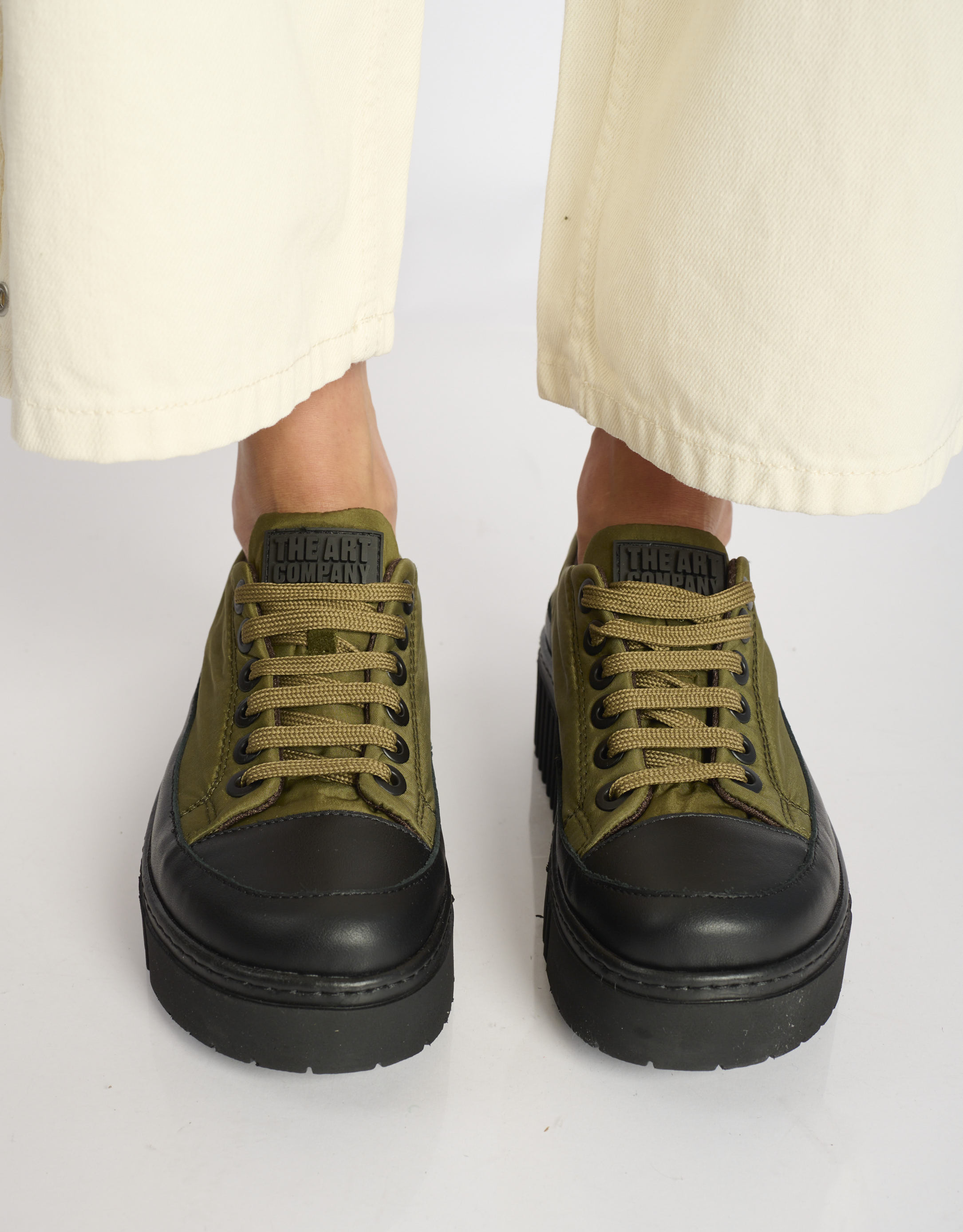 נעלי נשים - Art - נעלי שרוכים BRIGHTON - חאקי3