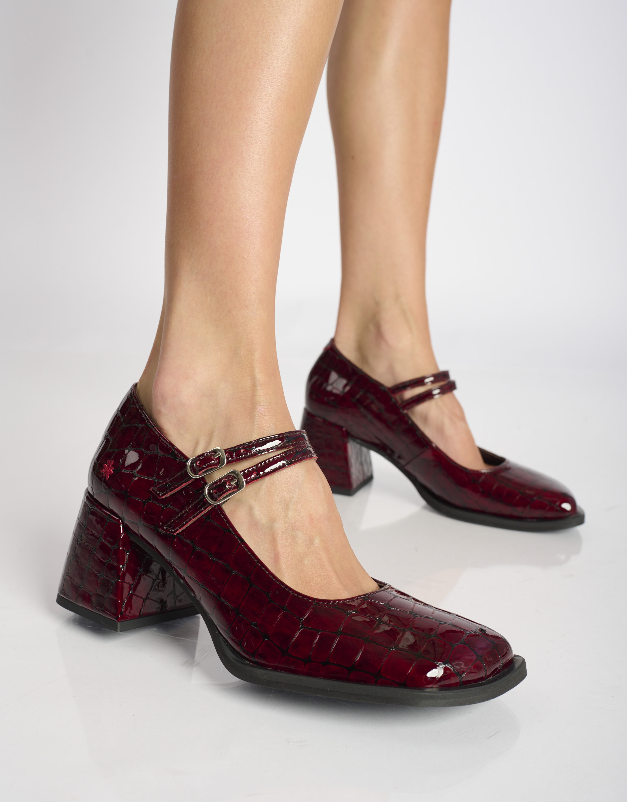 נעלי נשים - Art - נעלי בובה עם עקב VERONA - בורדו3
