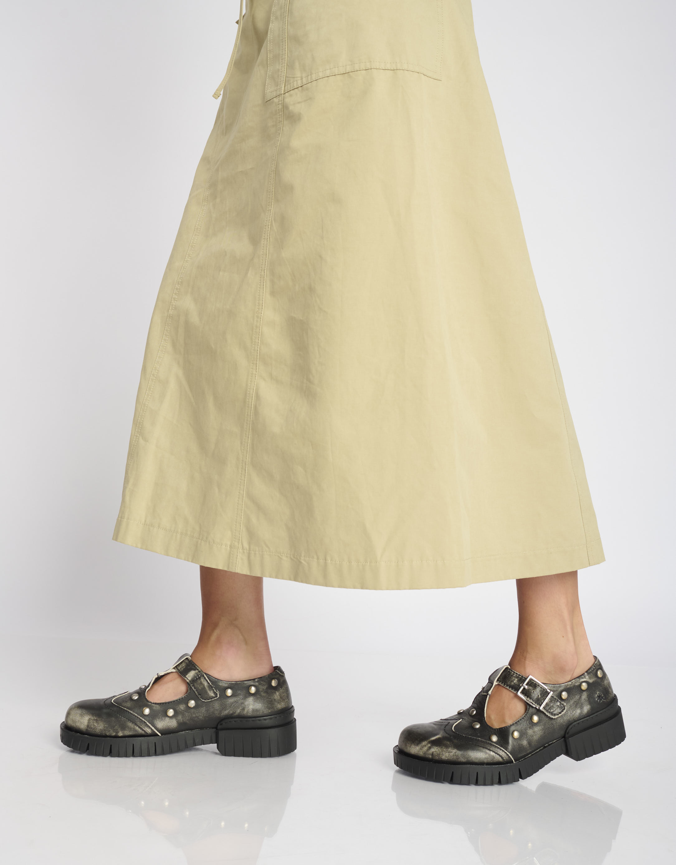 נעלי נשים - Art - נעלי בובה עם ניטים OXFORD - שחור מיוחד1