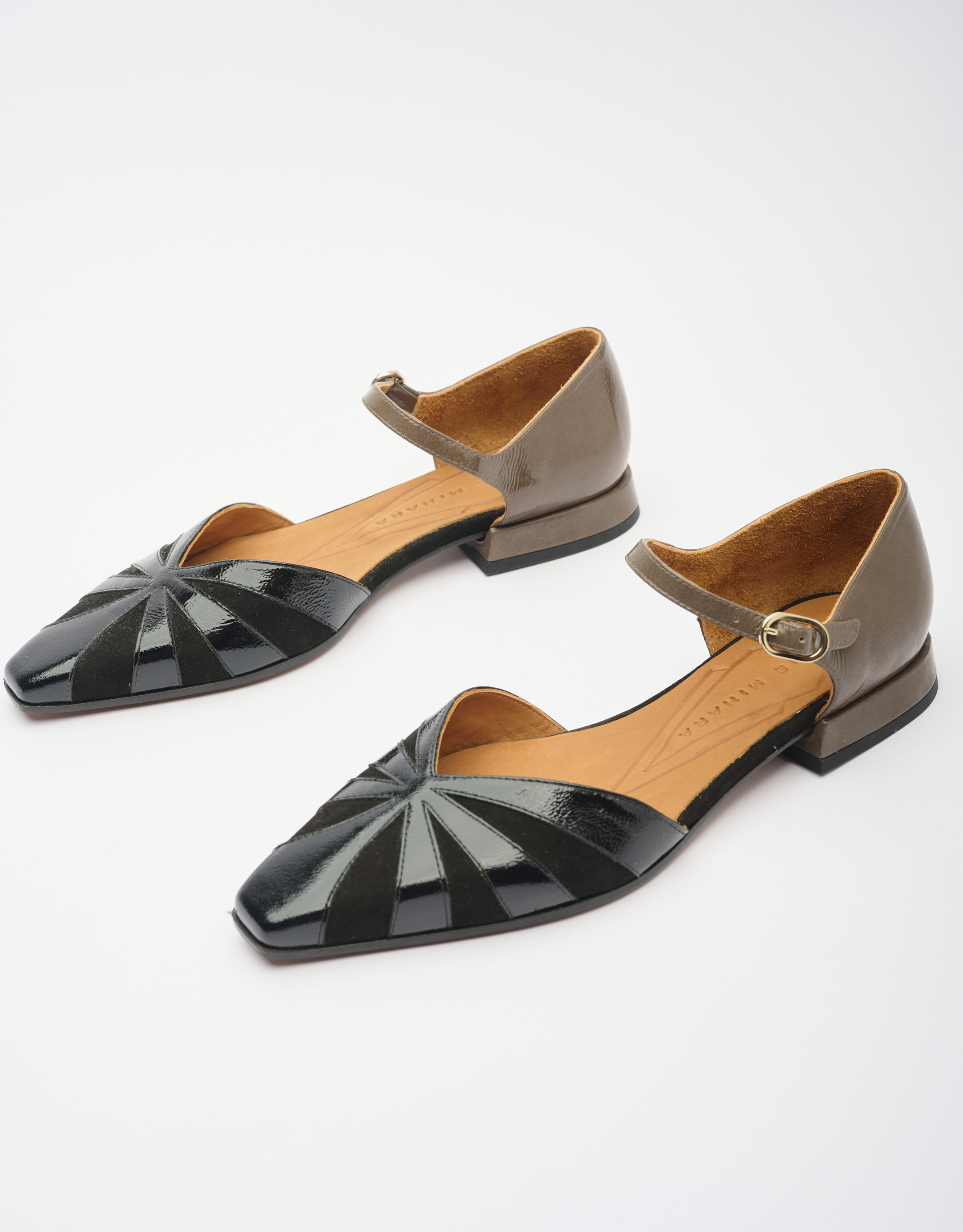 נעלי נשים - Chie Mihara - נעלי סירה שטוחות GASI - שחור אפור2