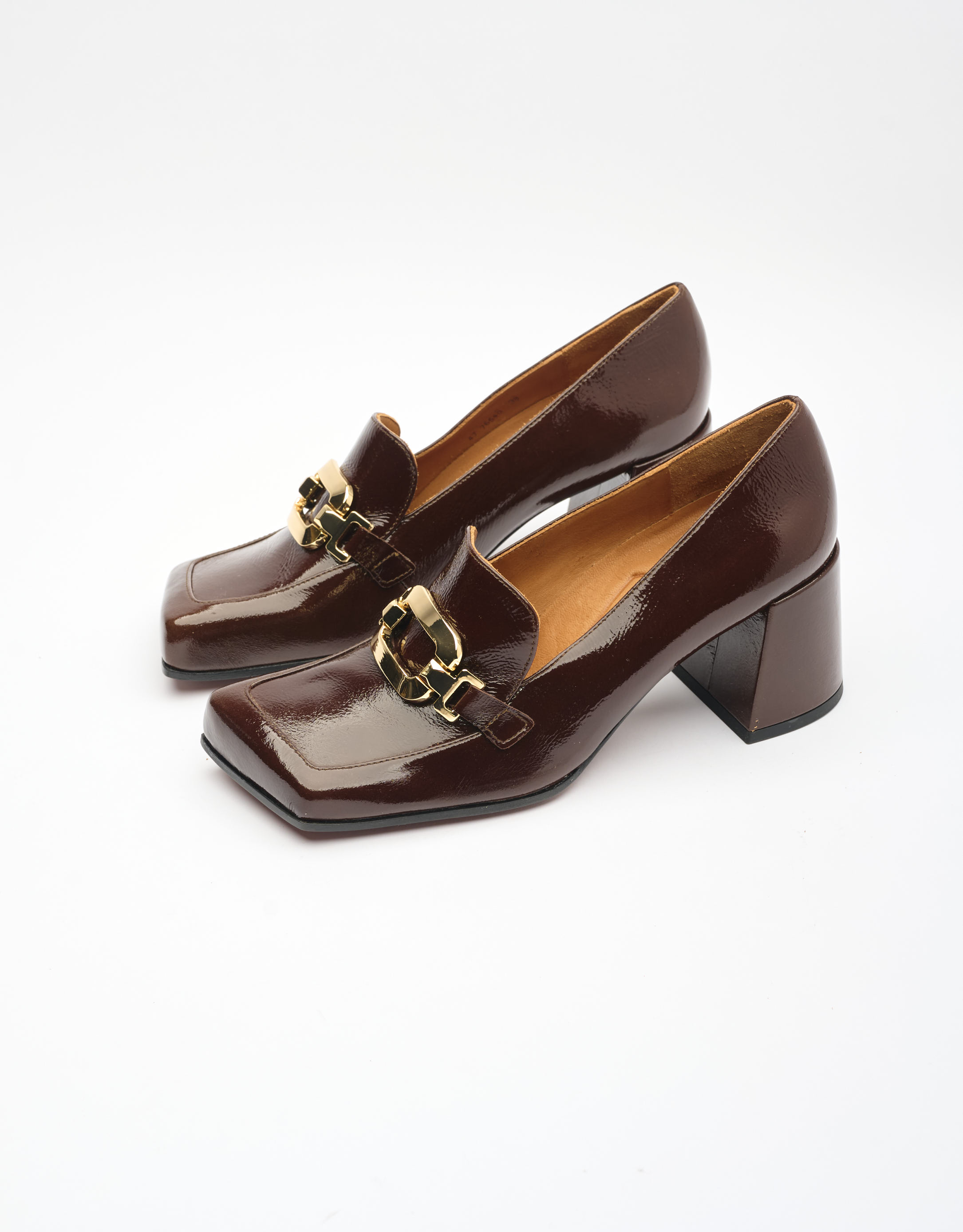 נעלי נשים - Chie Mihara - נעלי מוקסין עם עקב URSALI - חום3