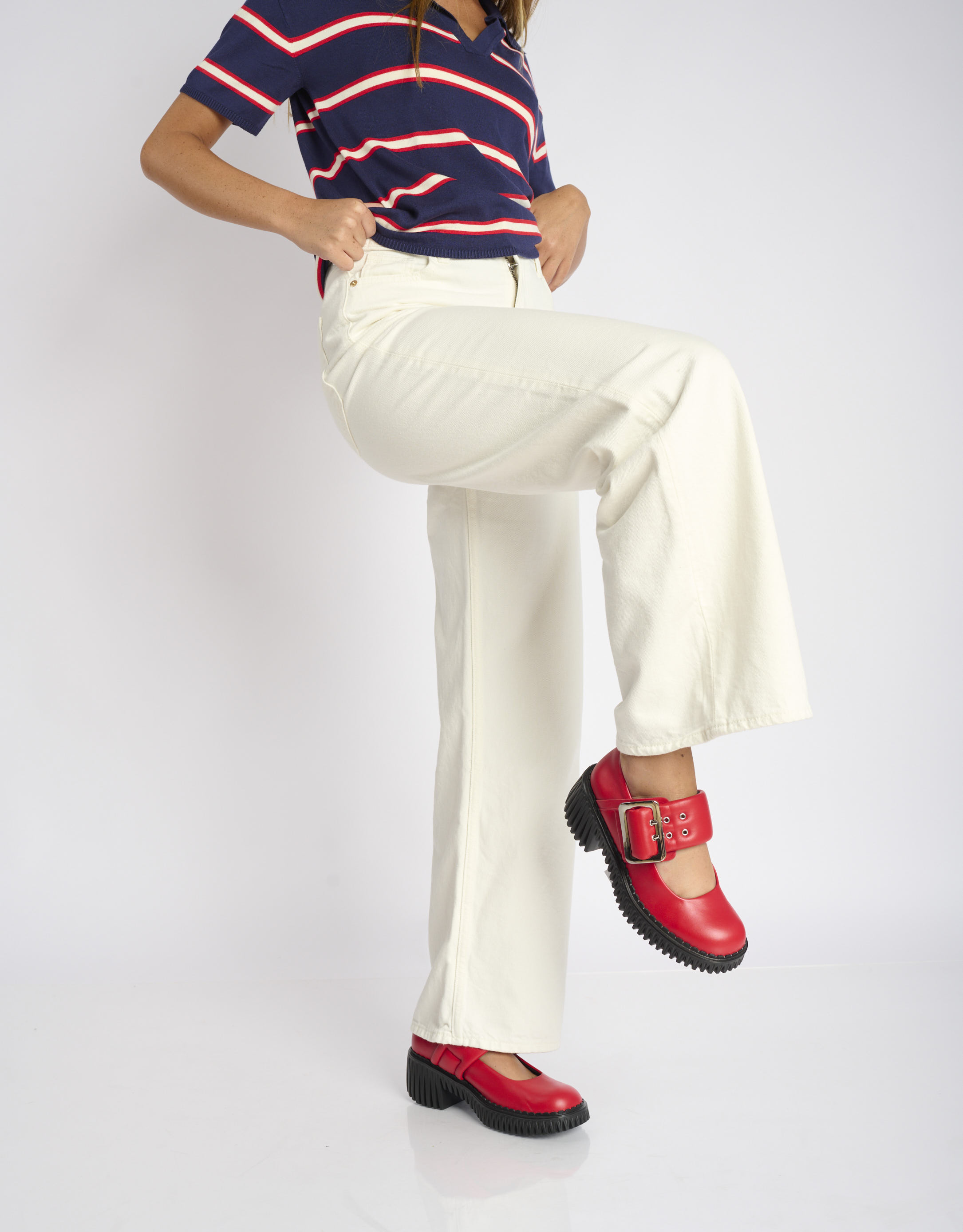 נעלי נשים - 4CCCCEES - נעלי בובה עם עקב PLITA JI - אדום1