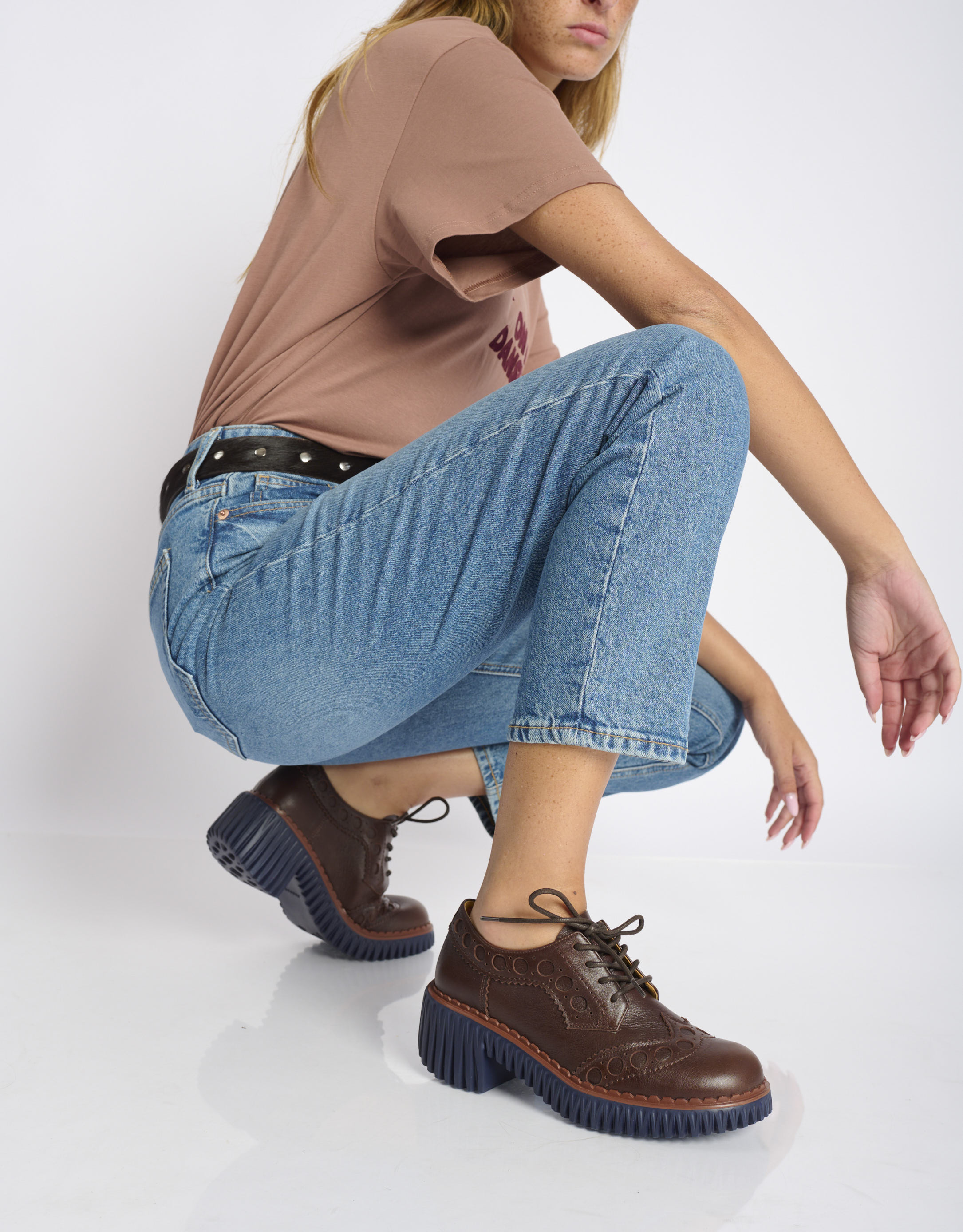 נעלי נשים - 4CCCCEES - נעלי אוקספורד PLITA WIND - חום2