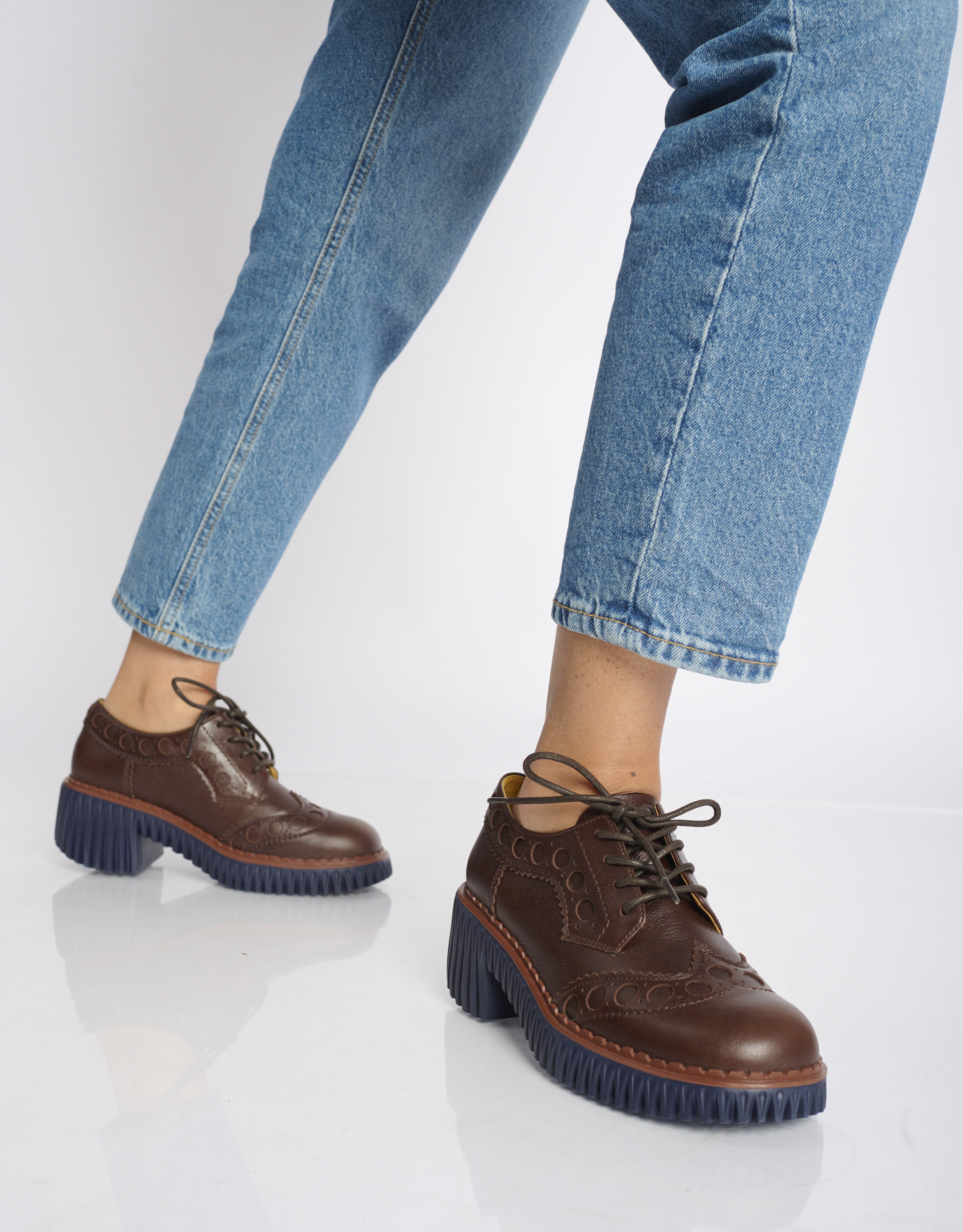 נעלי נשים - 4CCCCEES - נעלי אוקספורד PLITA WIND - חום3