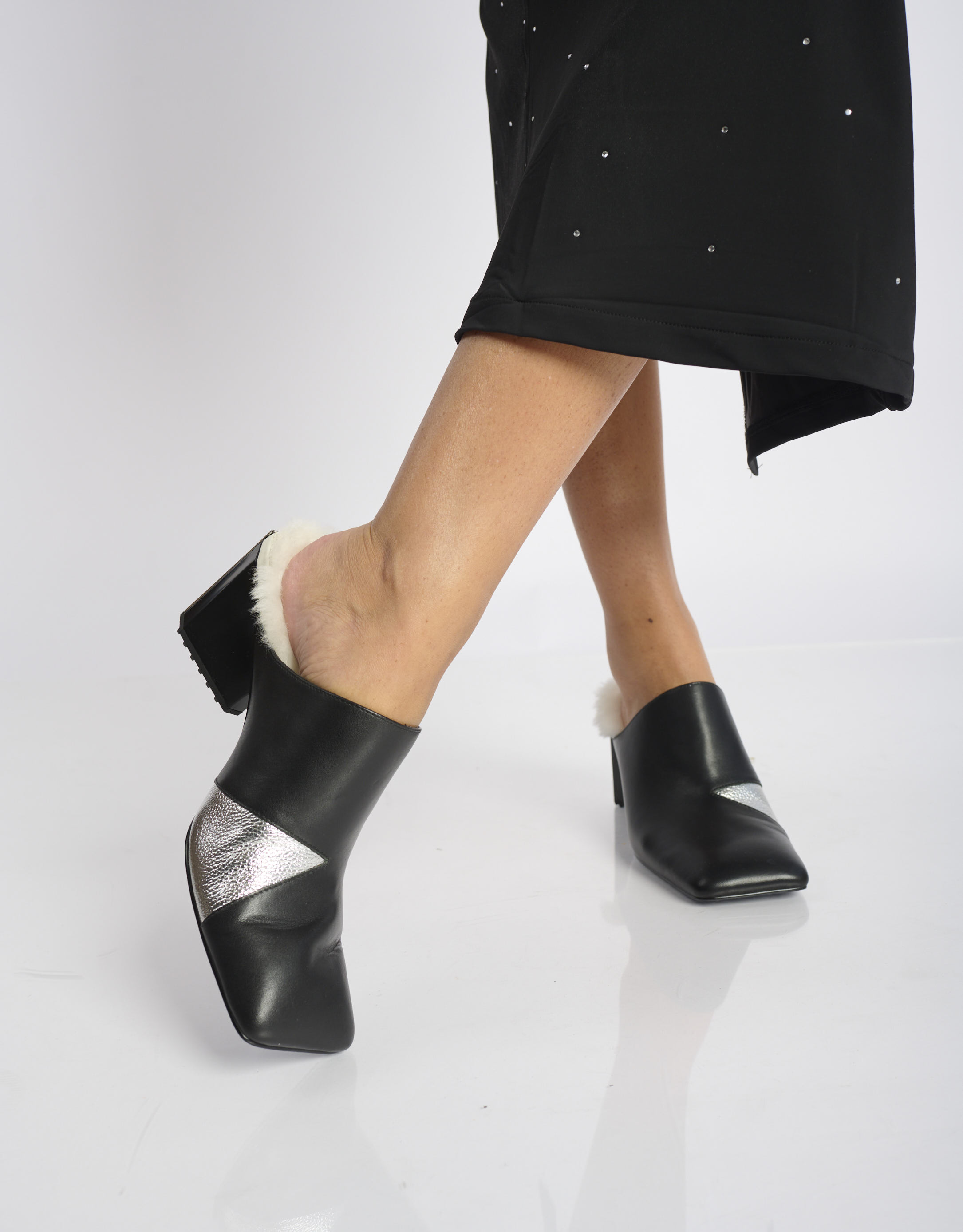 נעלי נשים - 4CCCCEES - כפכפי עקב MIRROR ELLA - שחור1