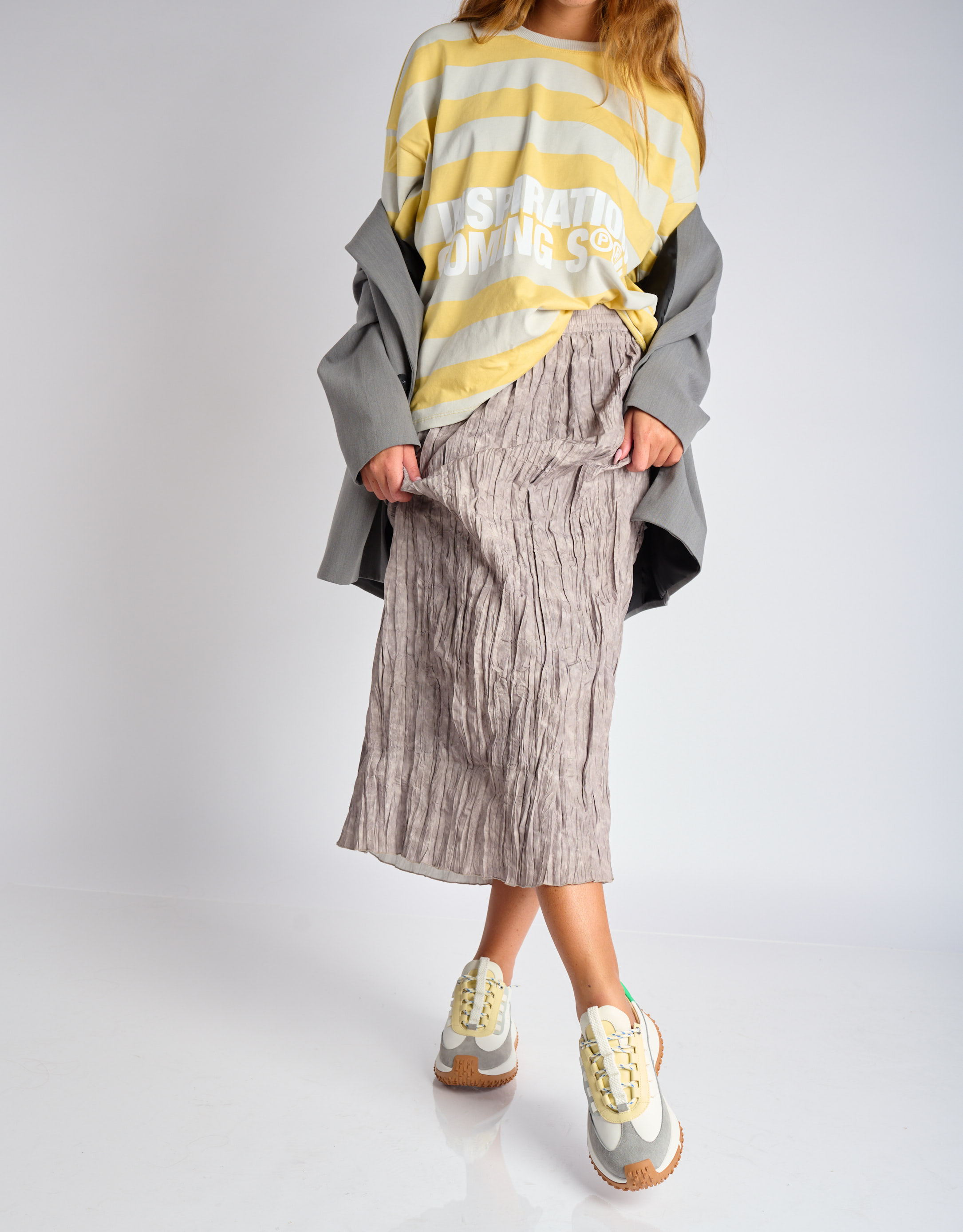 נעלי נשים - 4CCCCEES - סניקרס KAPOK PINTO - לבן   אפור2