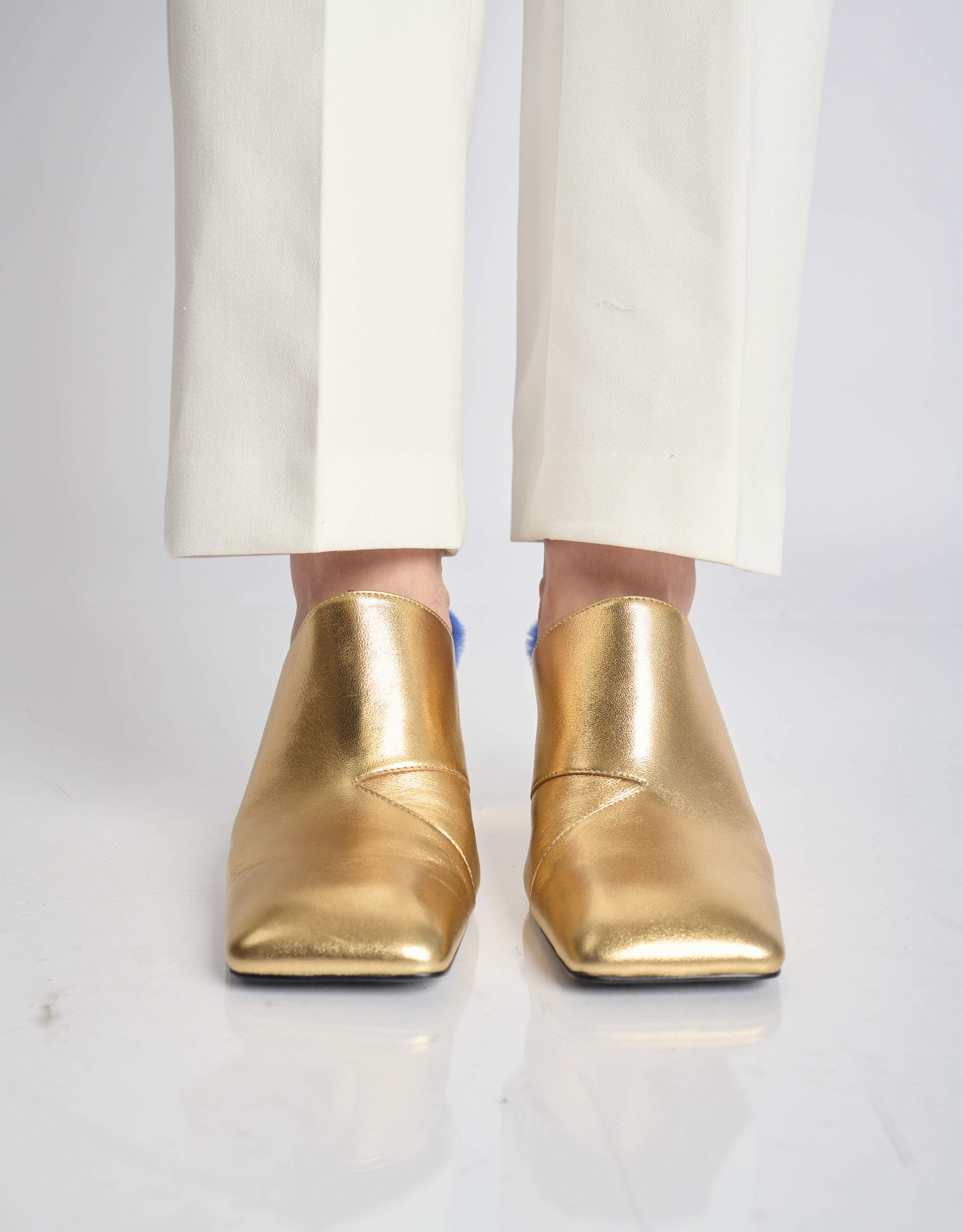 נעלי נשים - 4CCCCEES - כפכפי עקב MIRROR ELLA - זהב3