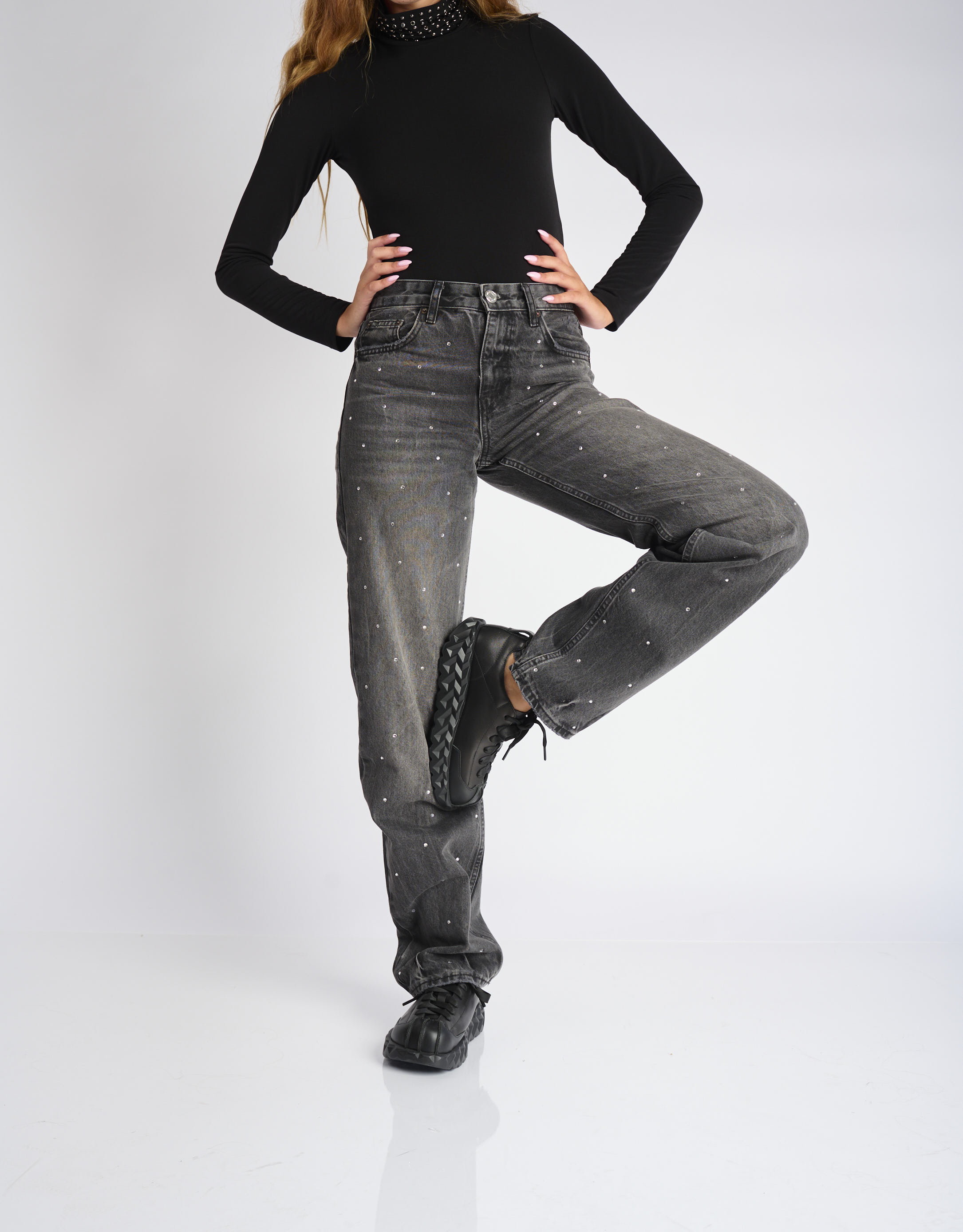 נעלי נשים - 4CCCCEES - סניקרס עור JABARA COMET - שחור3