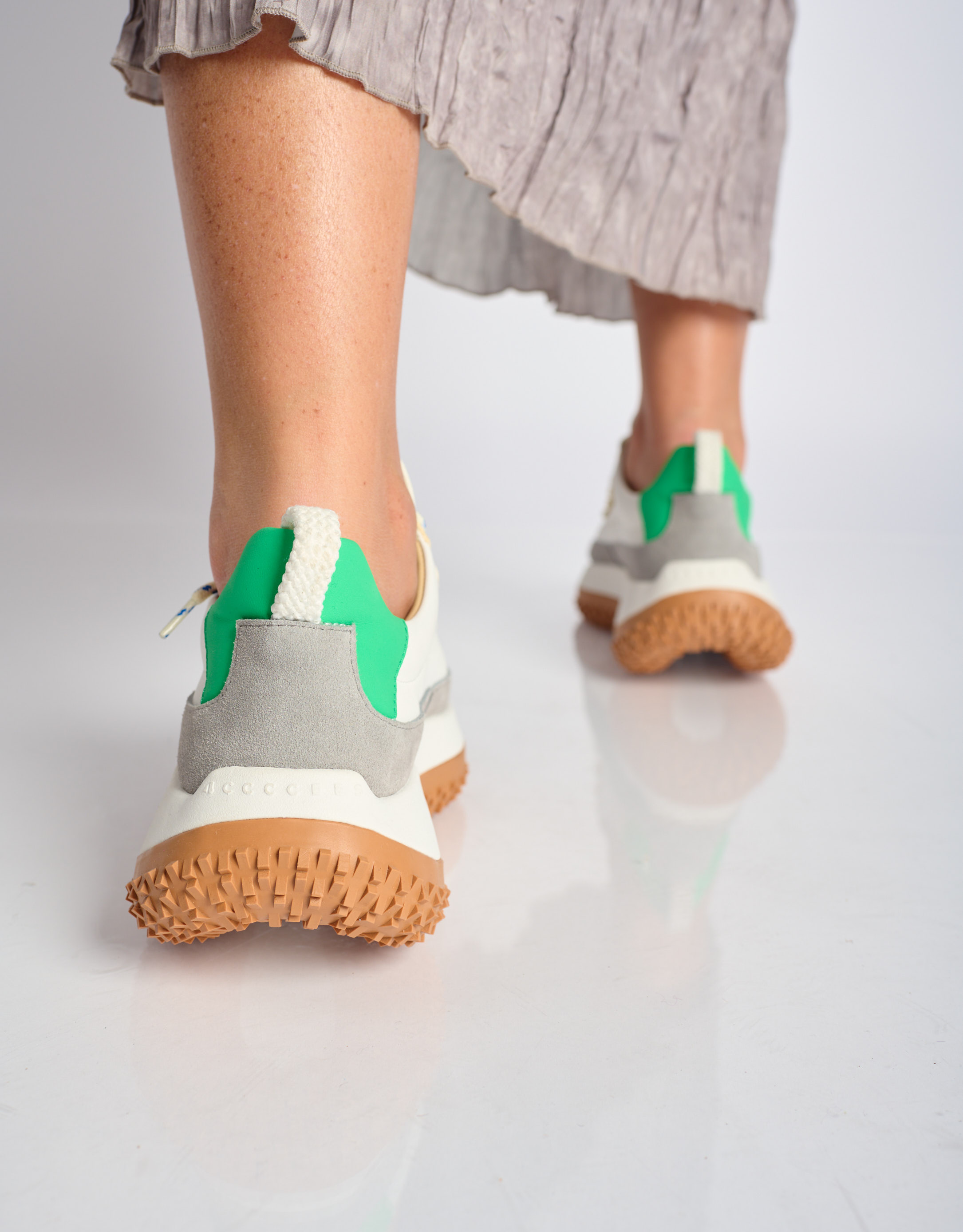 נעלי נשים - 4CCCCEES - סניקרס KAPOK PINTO - לבן   אפור4