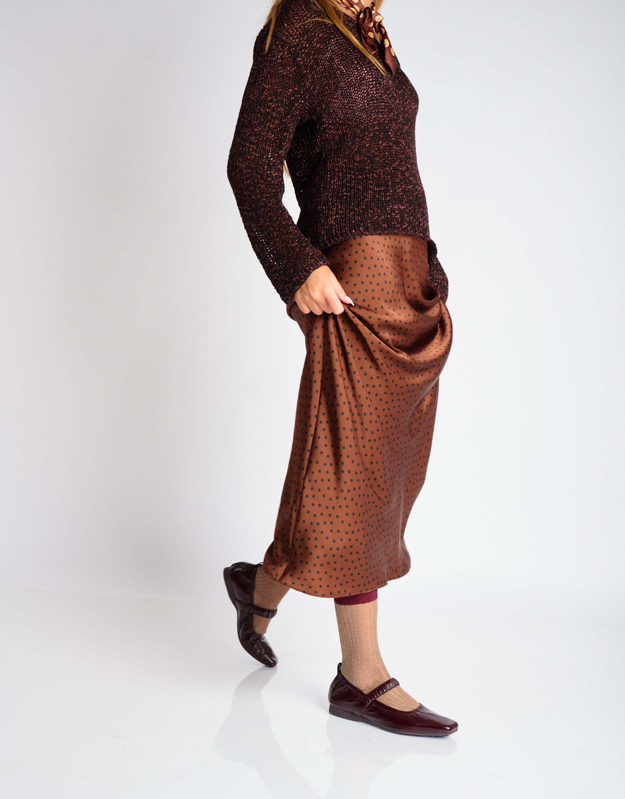 נעלי נשים - Yuko Imanishi - נעלי בובה שטוחות MAA - בורדו2