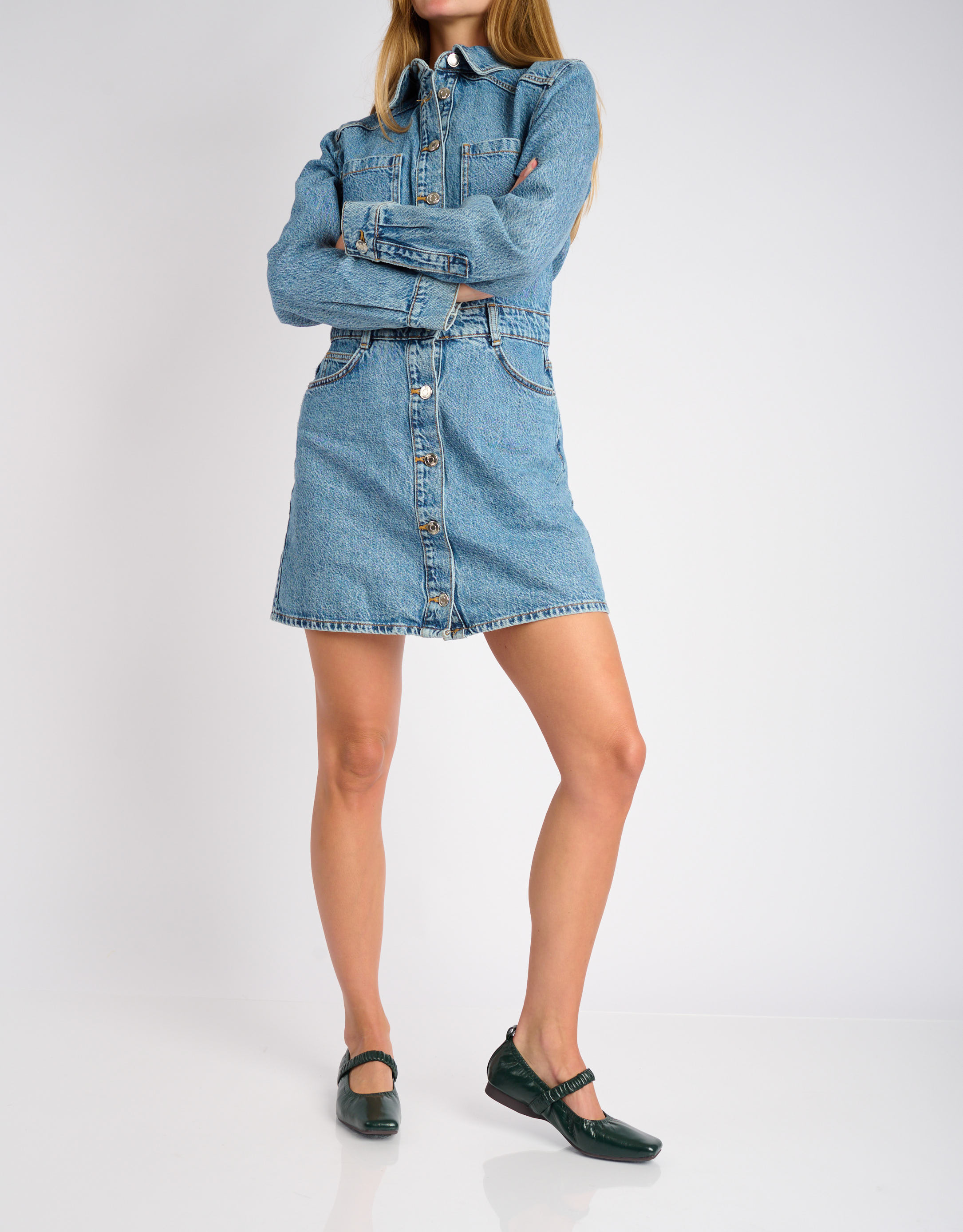 נעלי נשים - Yuko Imanishi - נעלי בובה שטוחות MAA - ירוק2