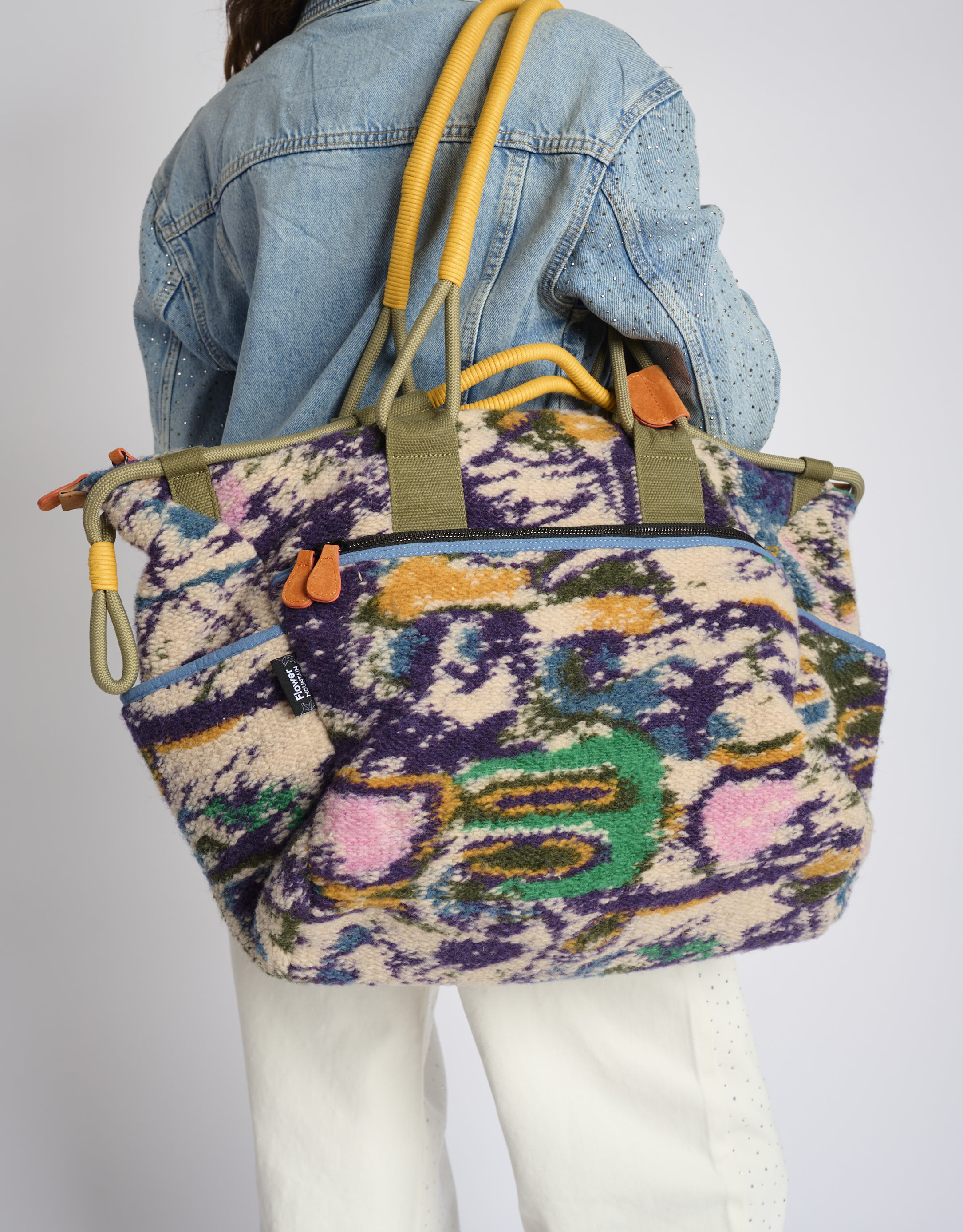 נעלי נשים - Flower Mountain - תיק צד גדול WEEKEND - סגול   ירוק2