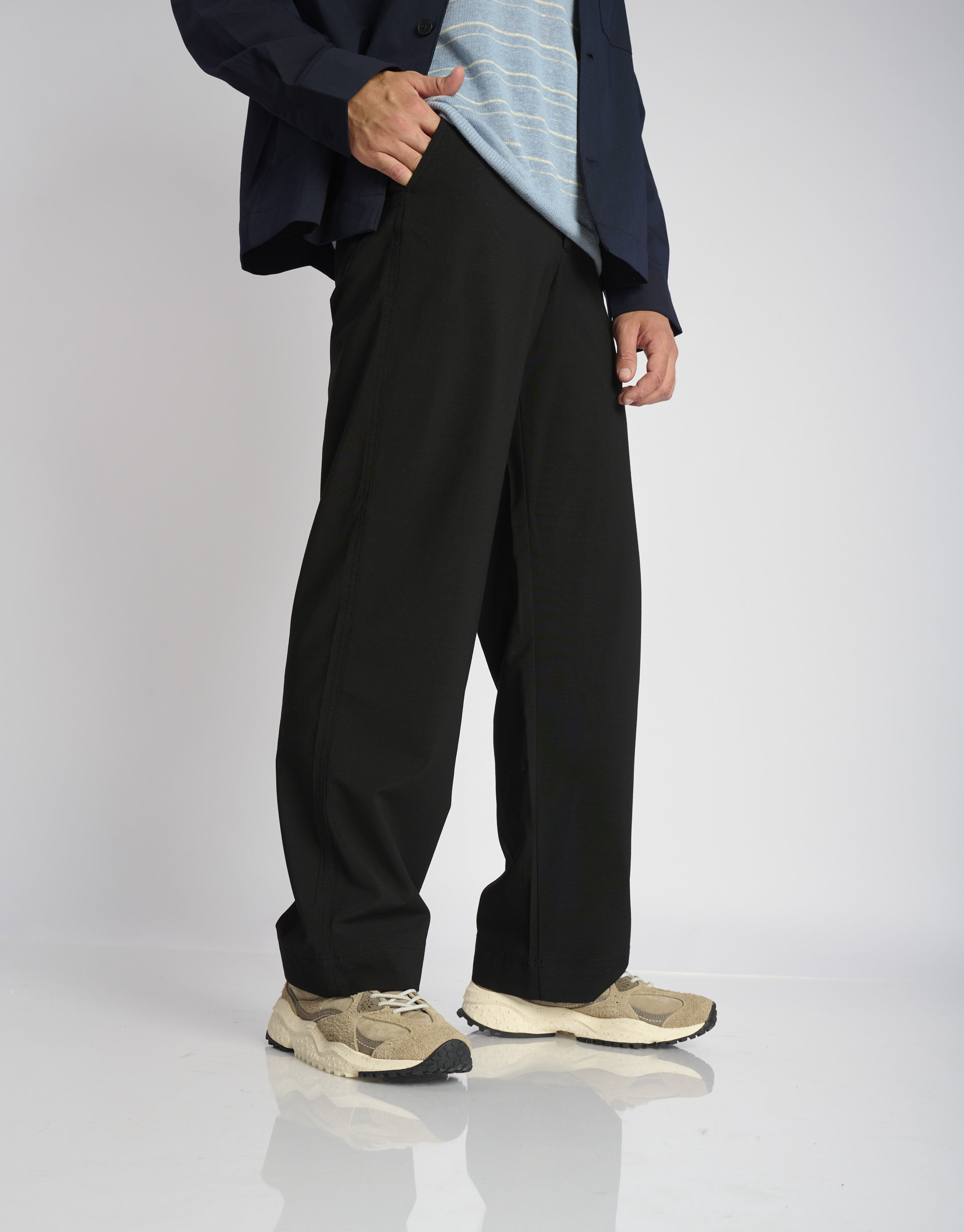 נעלי גברים - Flower Mountain - סניקרס זמש ובד WAVE - אפור חום1