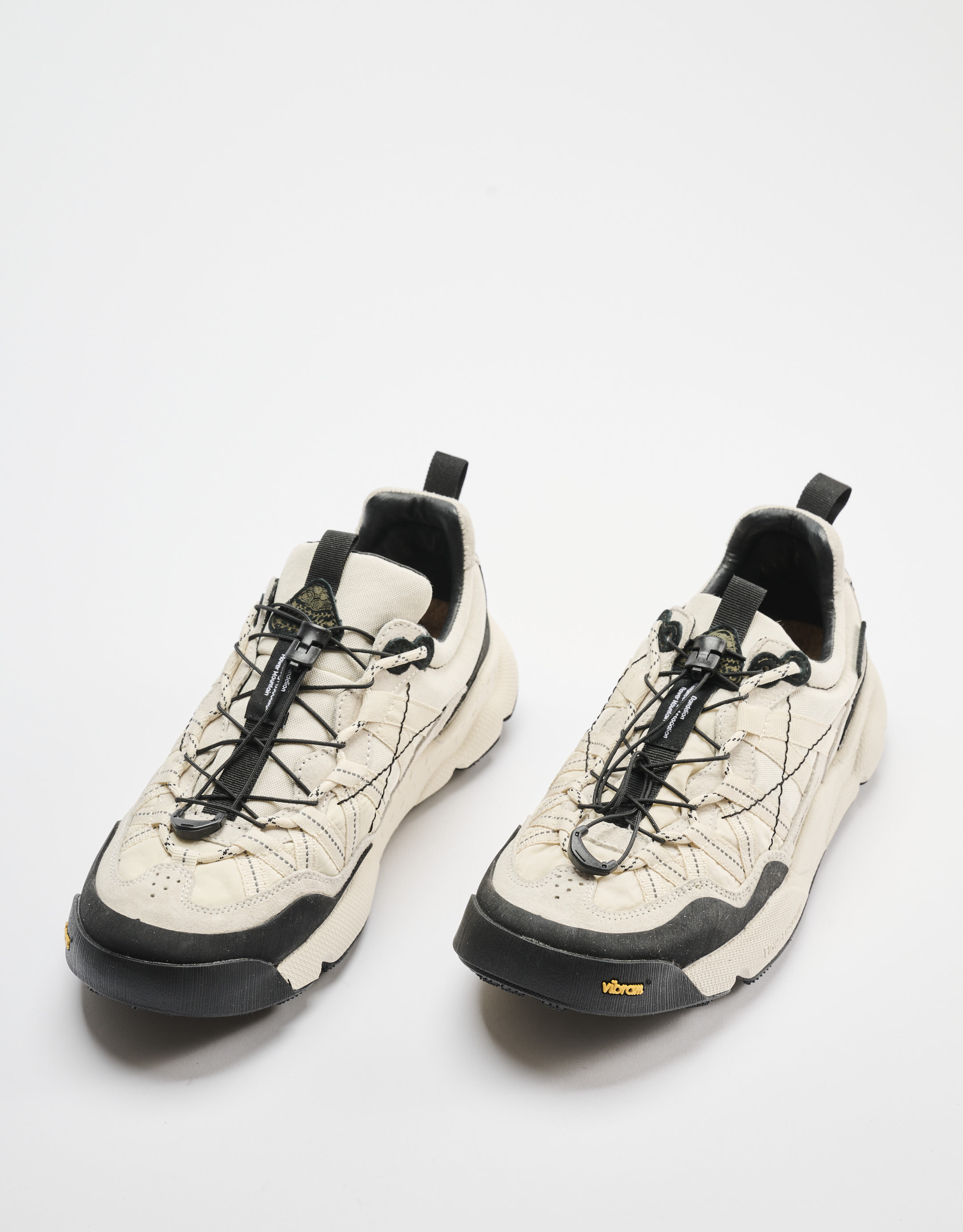 נעלי גברים - Flower Mountain - סניקרס זמש ובד IWANO - לבן   שחור2