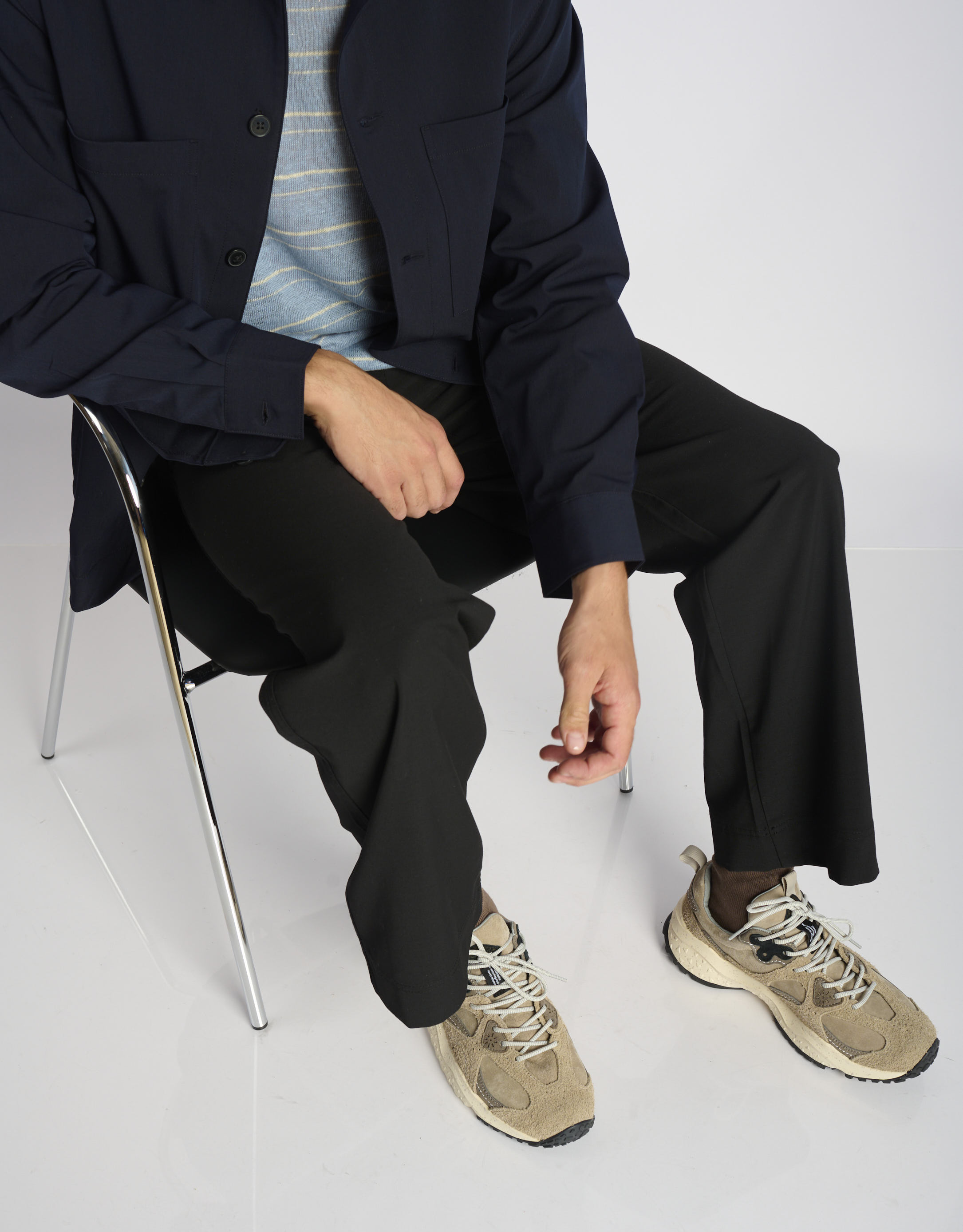 נעלי גברים - Flower Mountain - סניקרס זמש ובד WAVE - אפור חום3