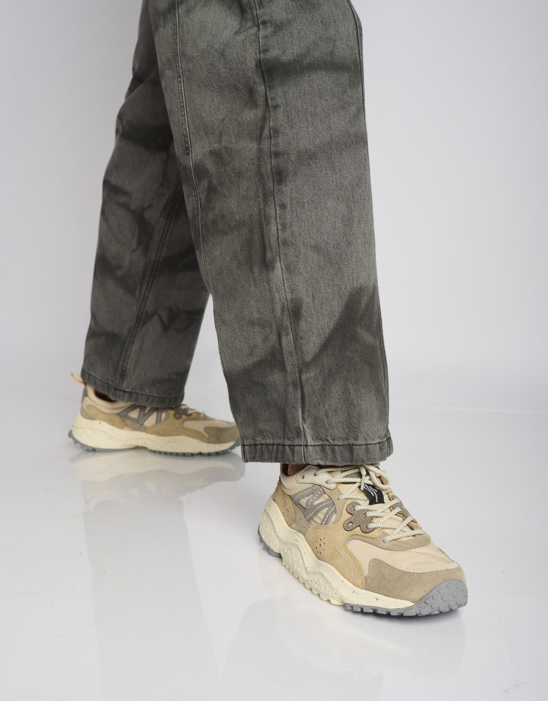 נעלי גברים - Flower Mountain - סניקרס זמש ובד SOLIN - בז'4