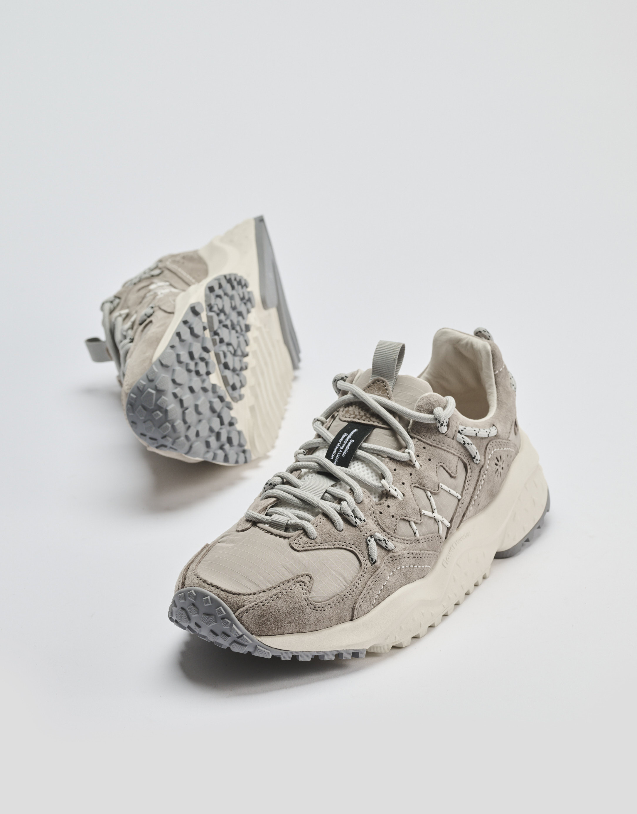 נעלי גברים - Flower Mountain - סניקרס זמש ובד YMABUSHI - אפור בהיר4